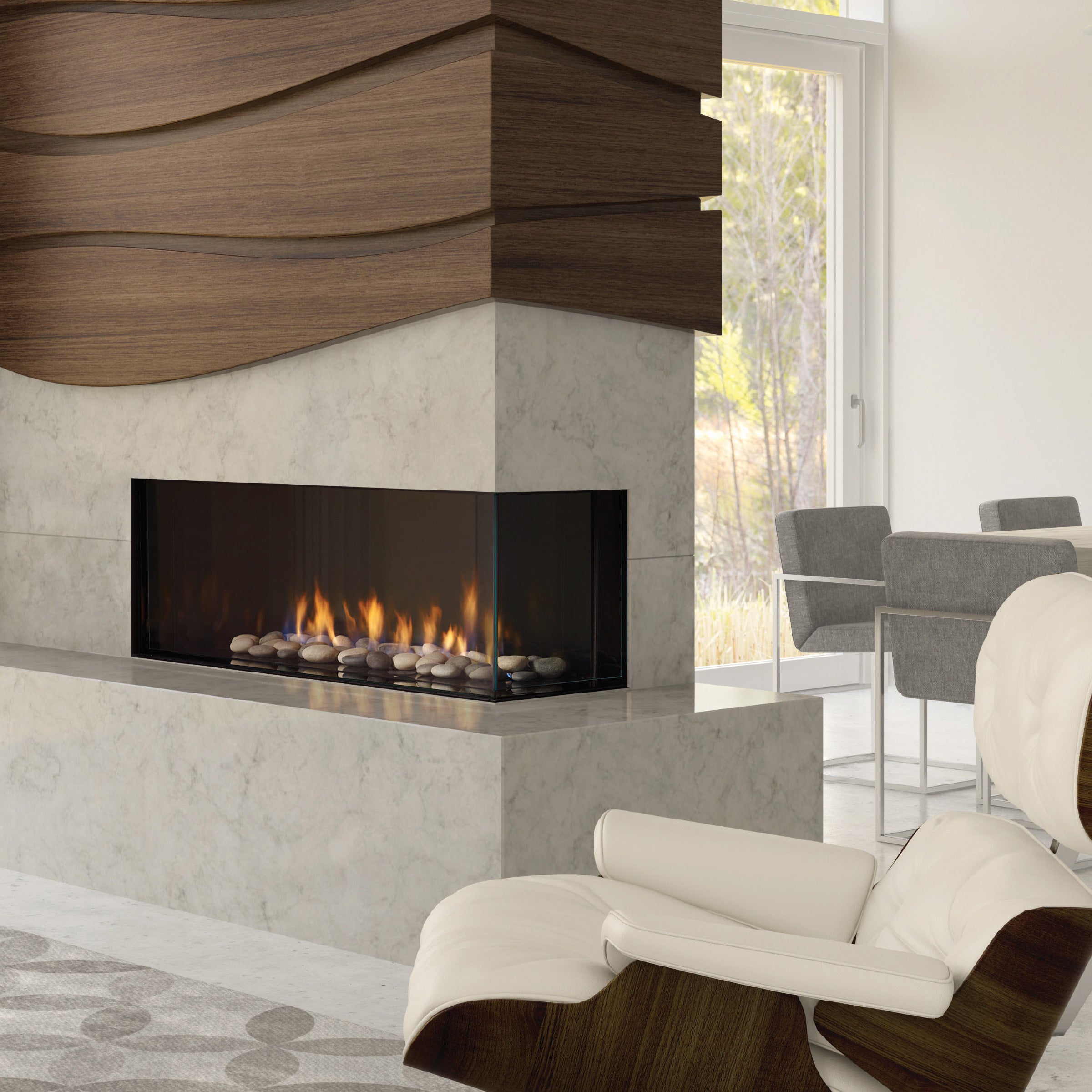 Chicago Corner 2-Sided Fireplace