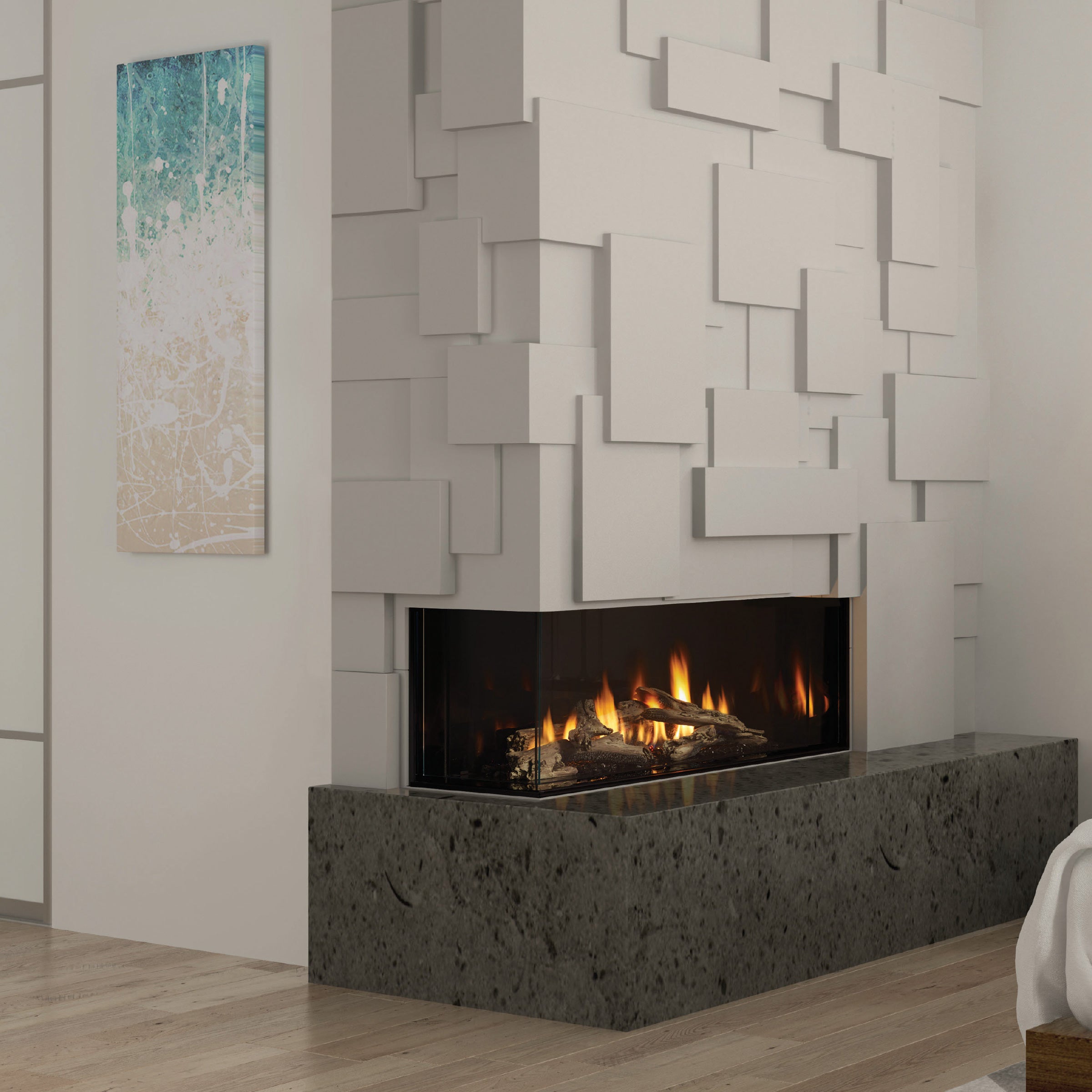 Chicago Corner 2-Sided Fireplace
