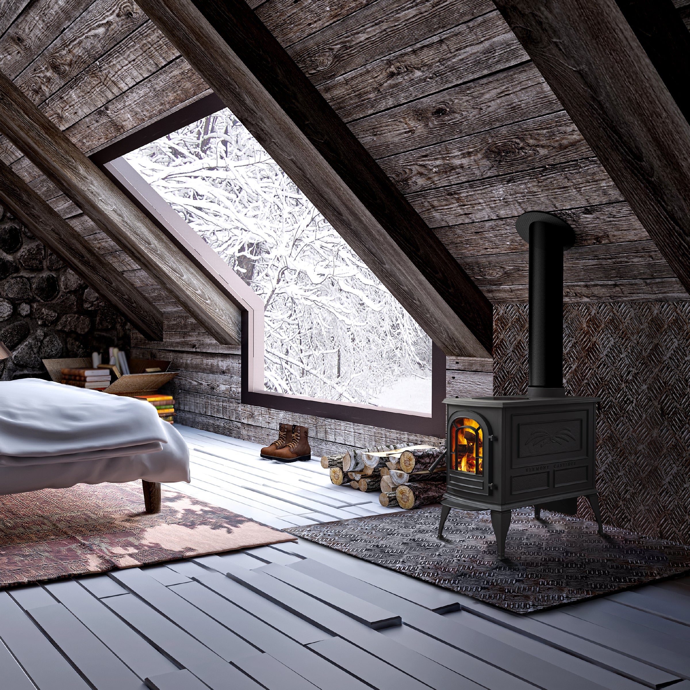 Aspen C3 Wood Stove - Classic Black