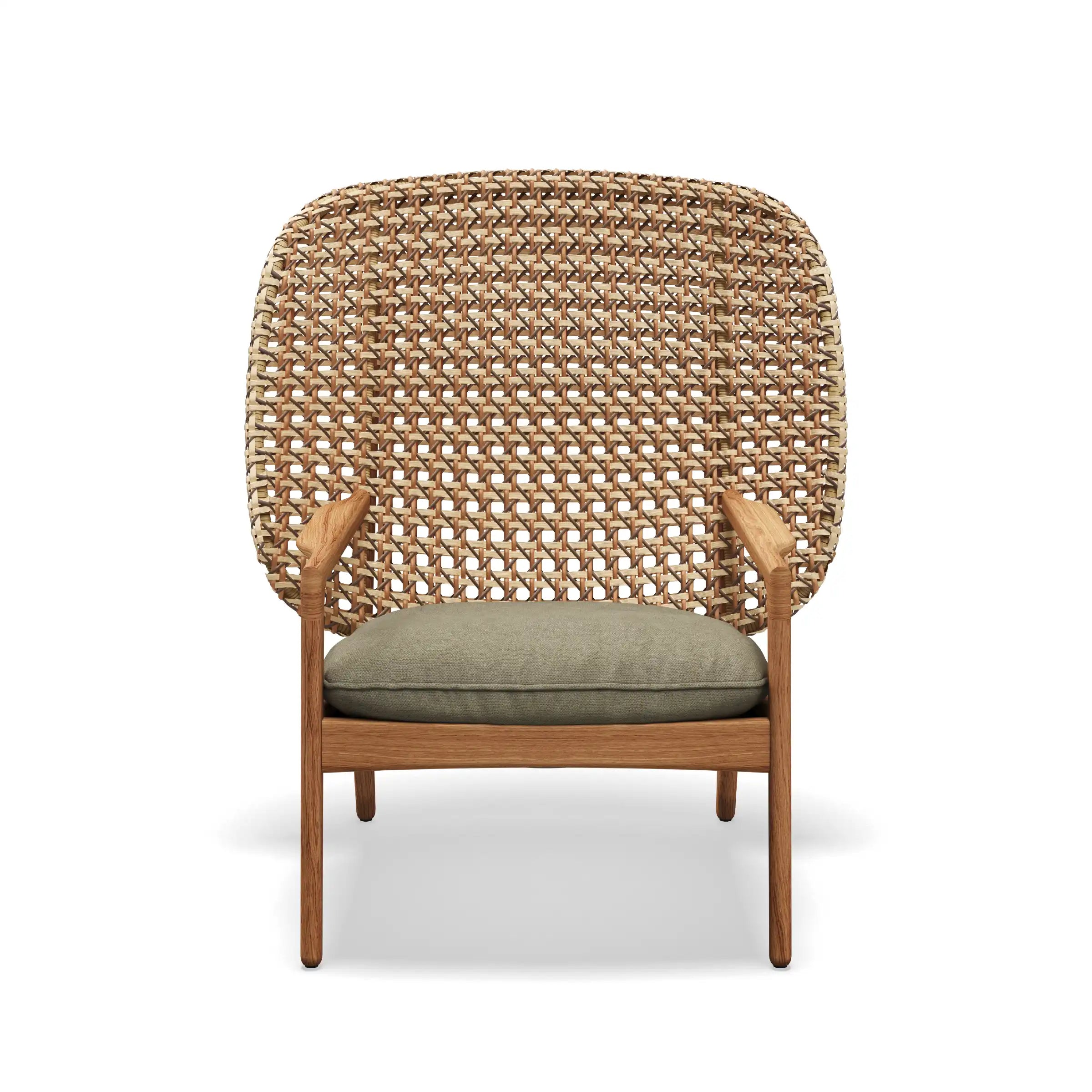 Kay High Back Lounge Chair with Harvest Wicker