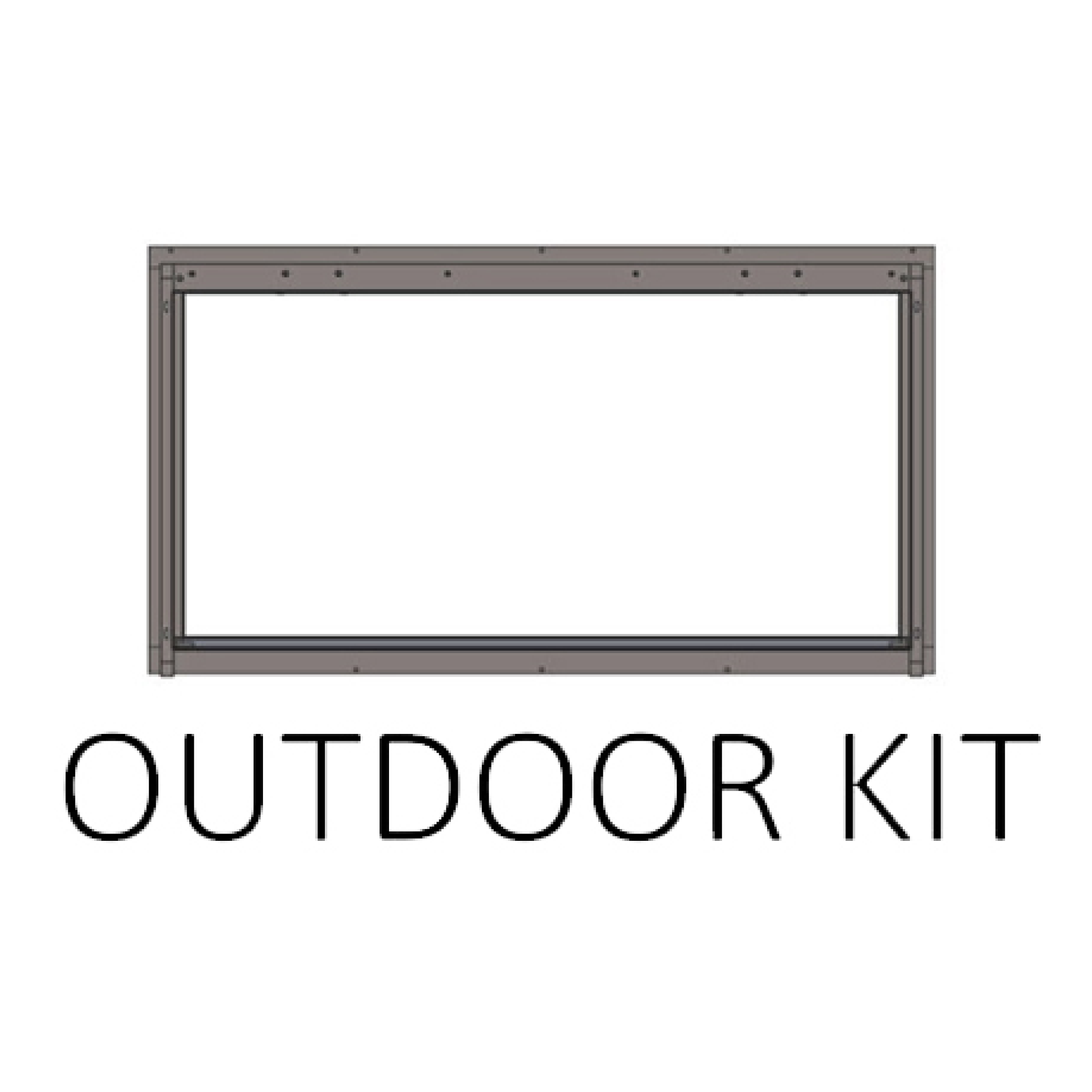 Outdoor kit rectangular metal frame with mounting holes