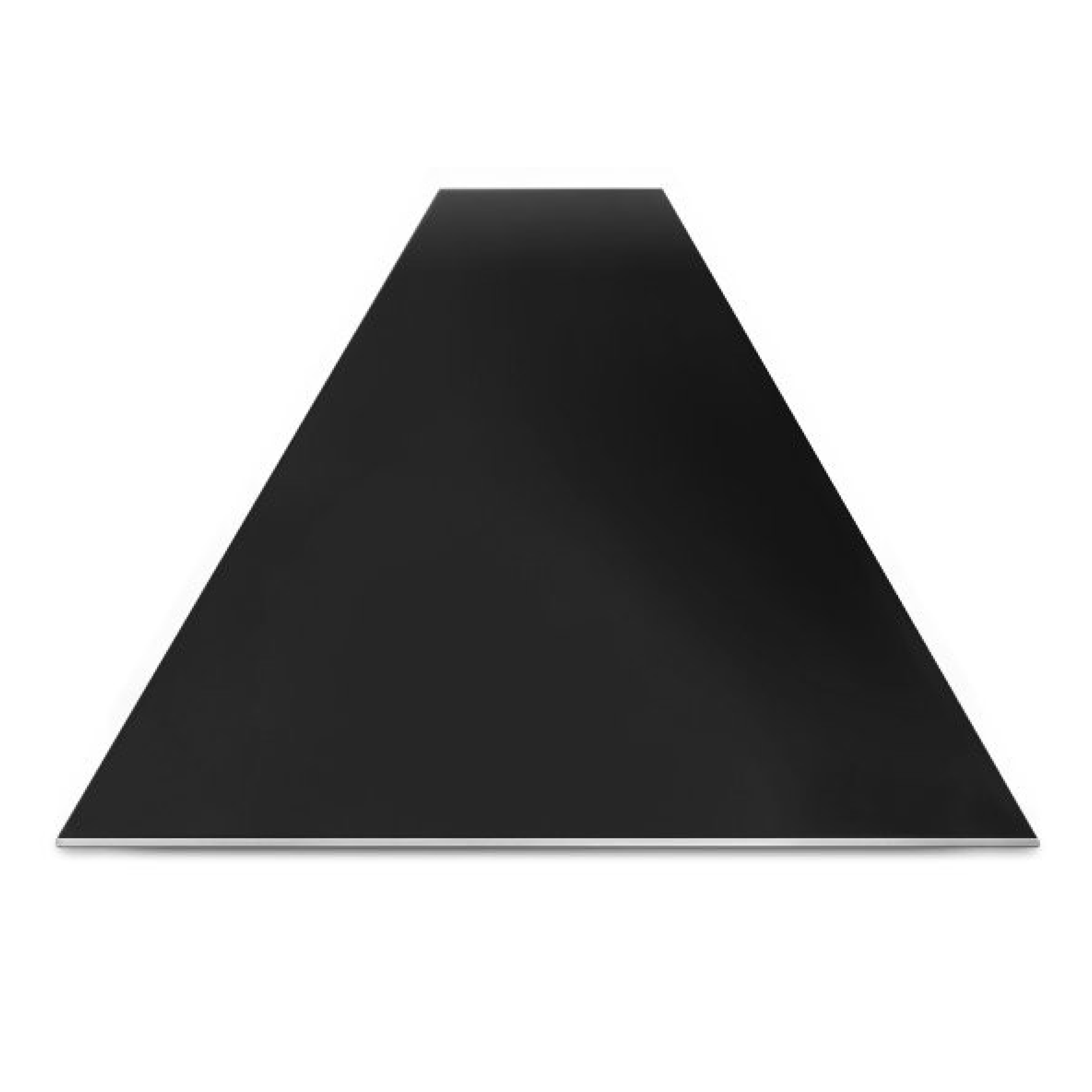 Black matte sheet, 3mm thickness, large rectangular panel with beveled edge