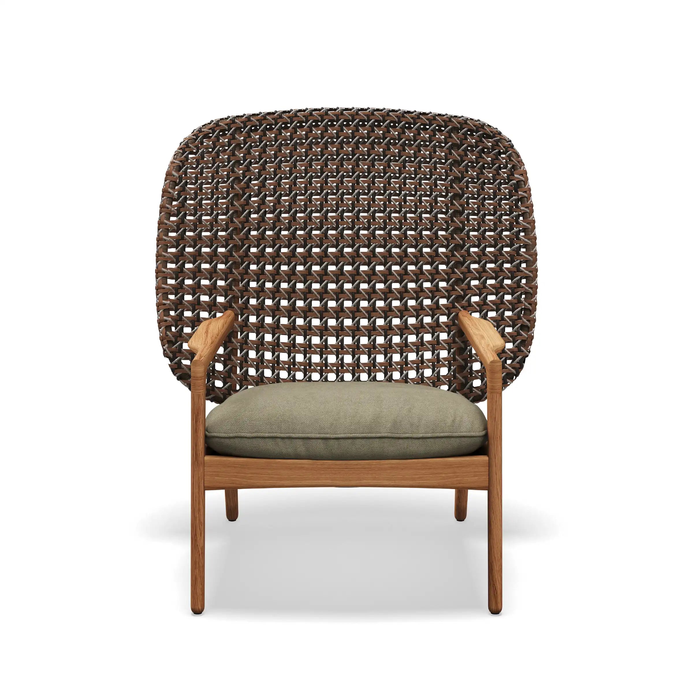 Kay High Back Lounge Chair with Brindle Wicker