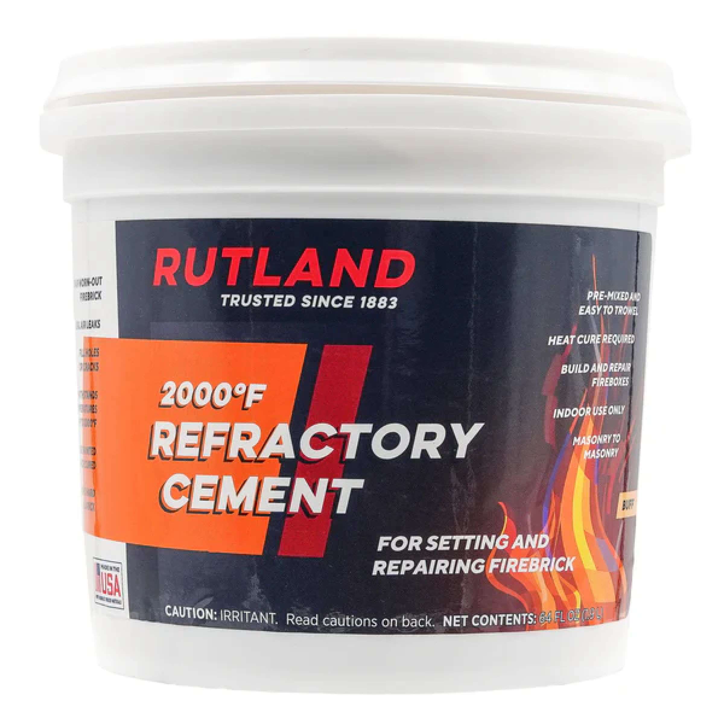 Refractory Cement 1/2 Gal Tub (Pre-Mixed)