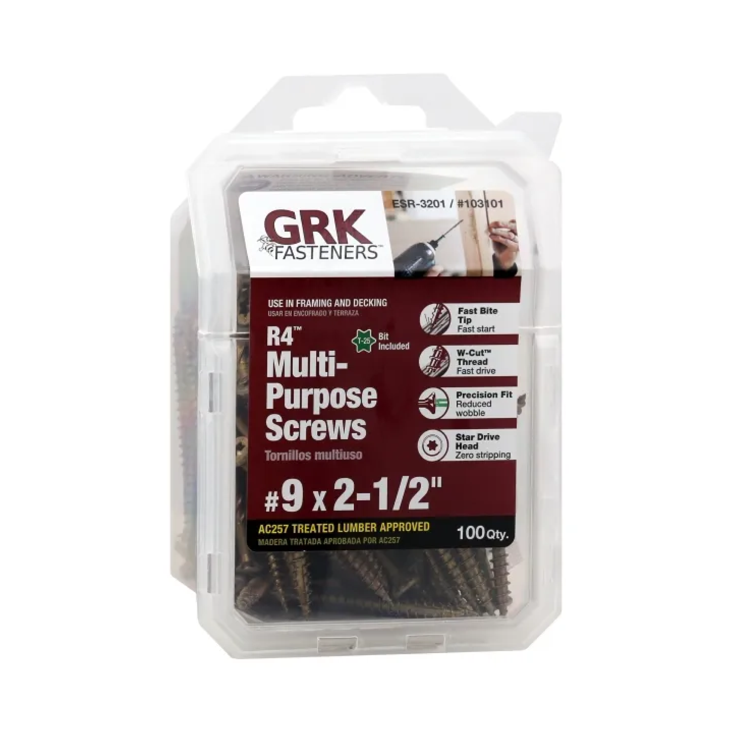 9 in. x 2-1/2 in. Multi-Purpose Screw R4 HandyPak (100-Count)