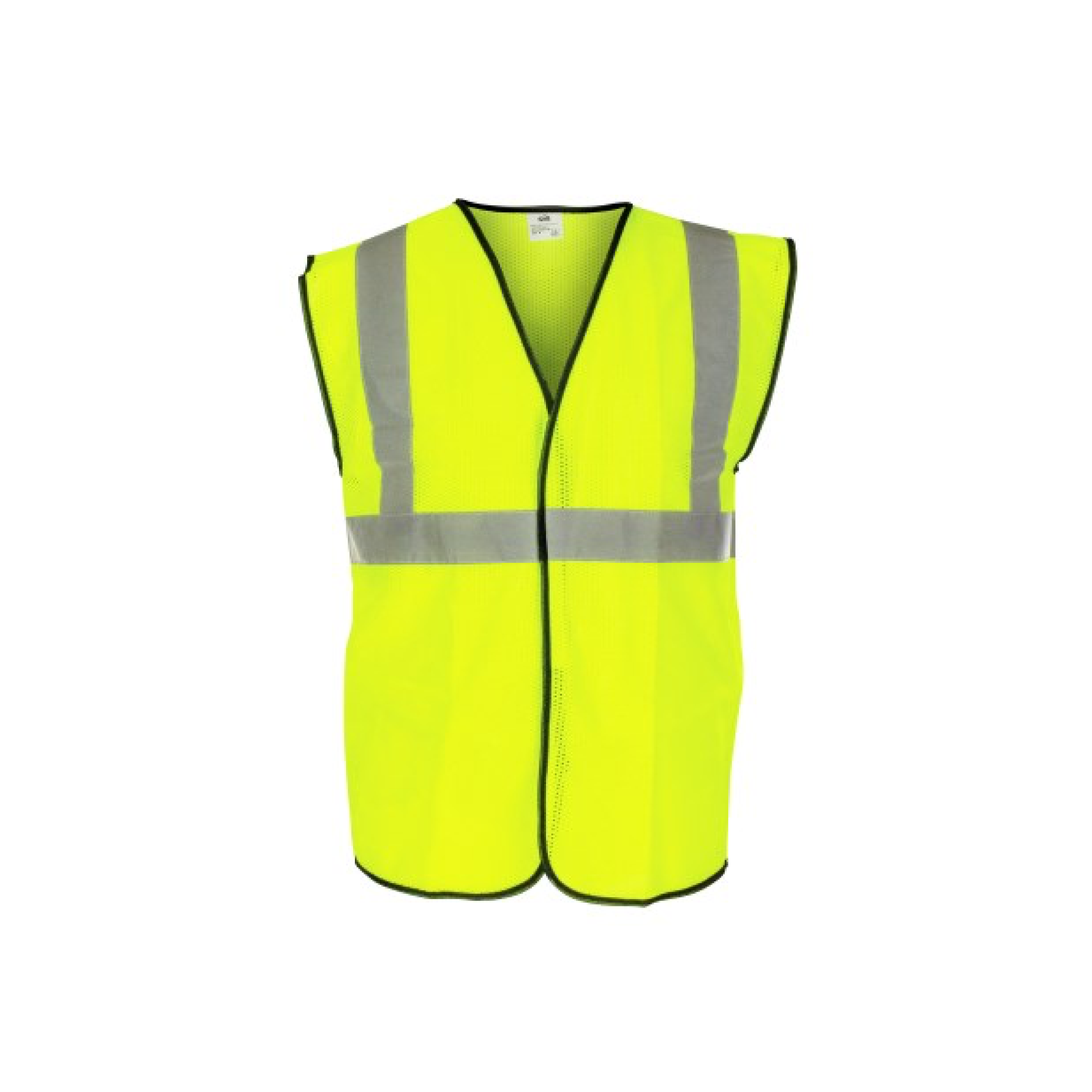 Hi-Viz Invue® Class 2 safety vest, neon yellow with reflective silver stripes