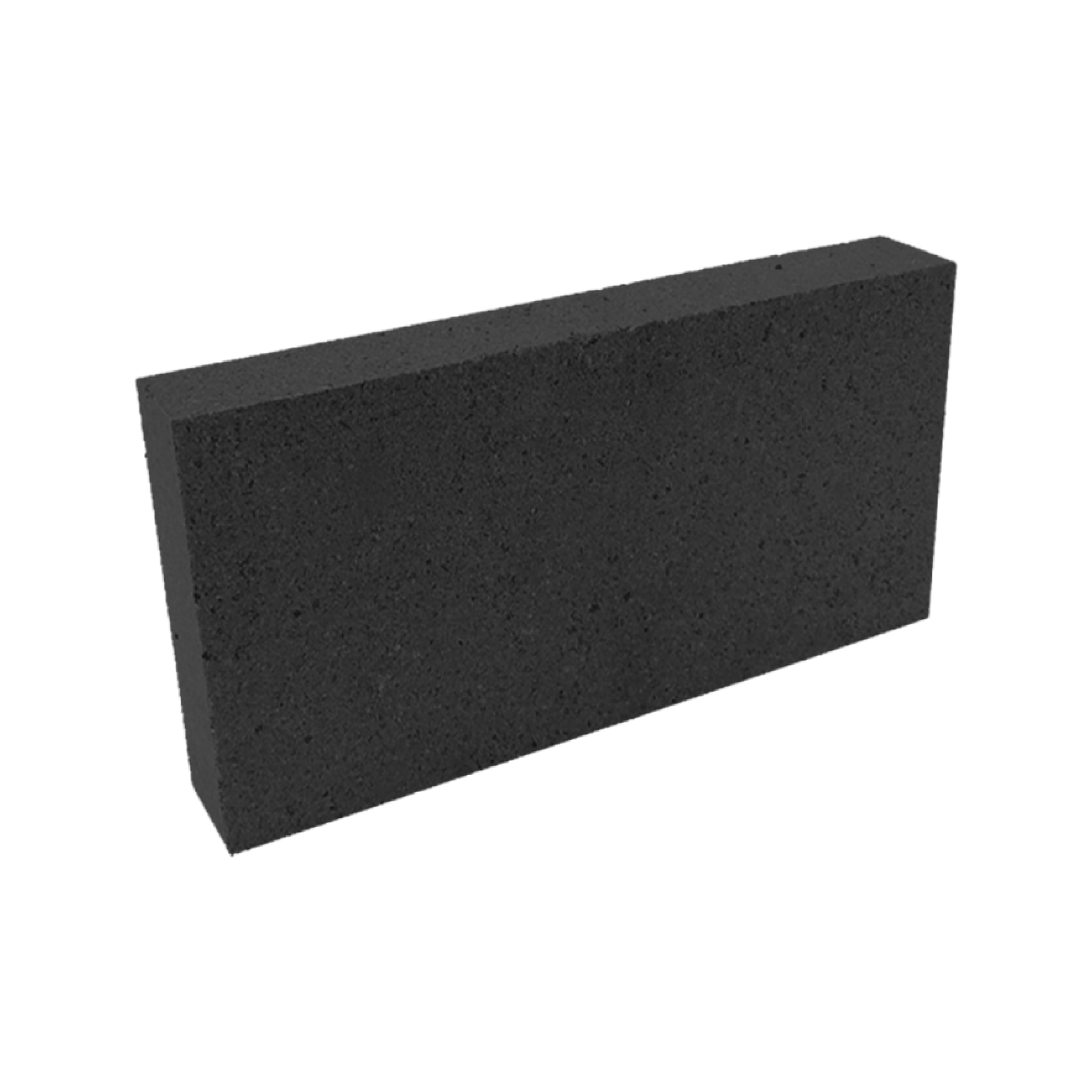 Black speckled firebrick block, rectangular with straight edges