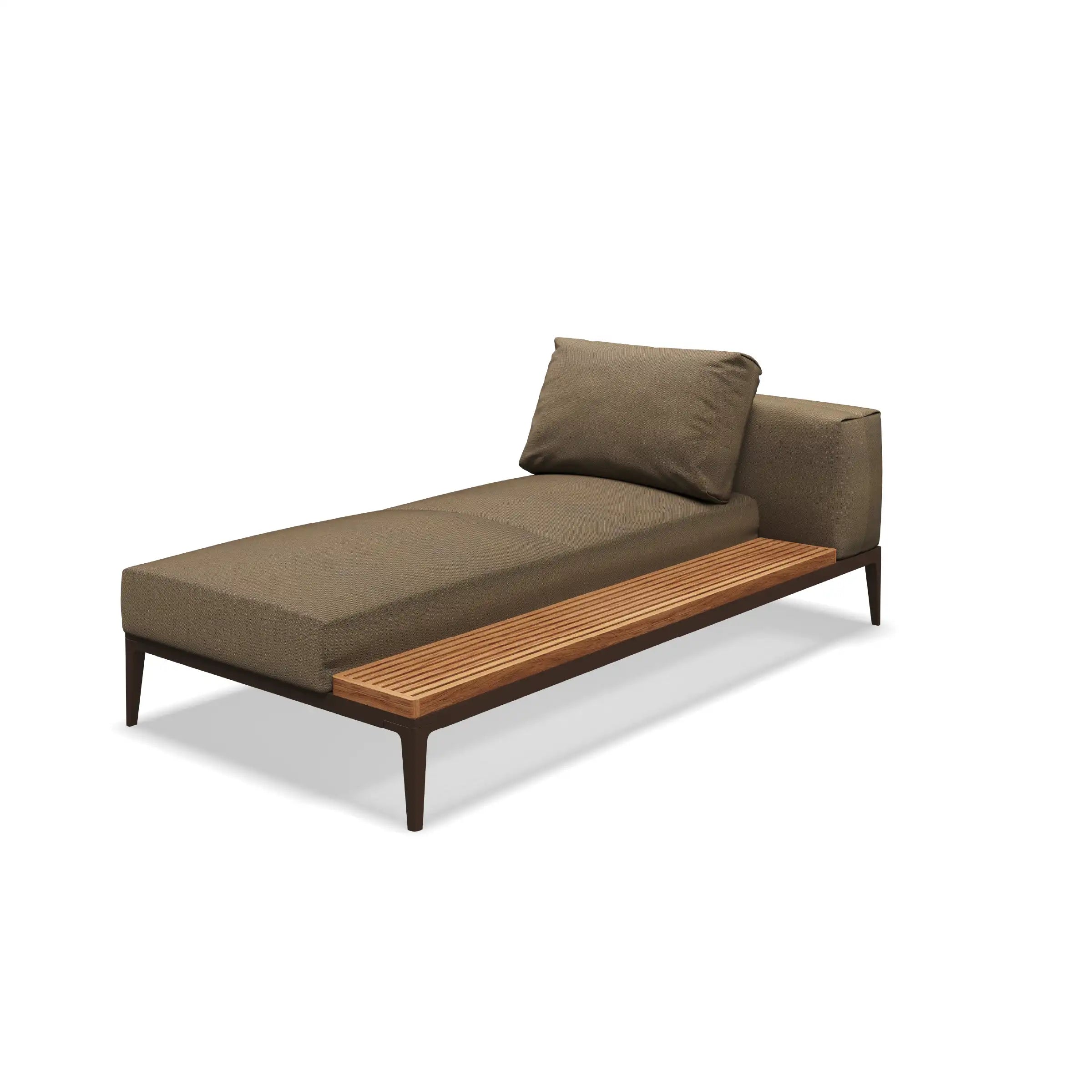 Grid Chaise Teak Unit