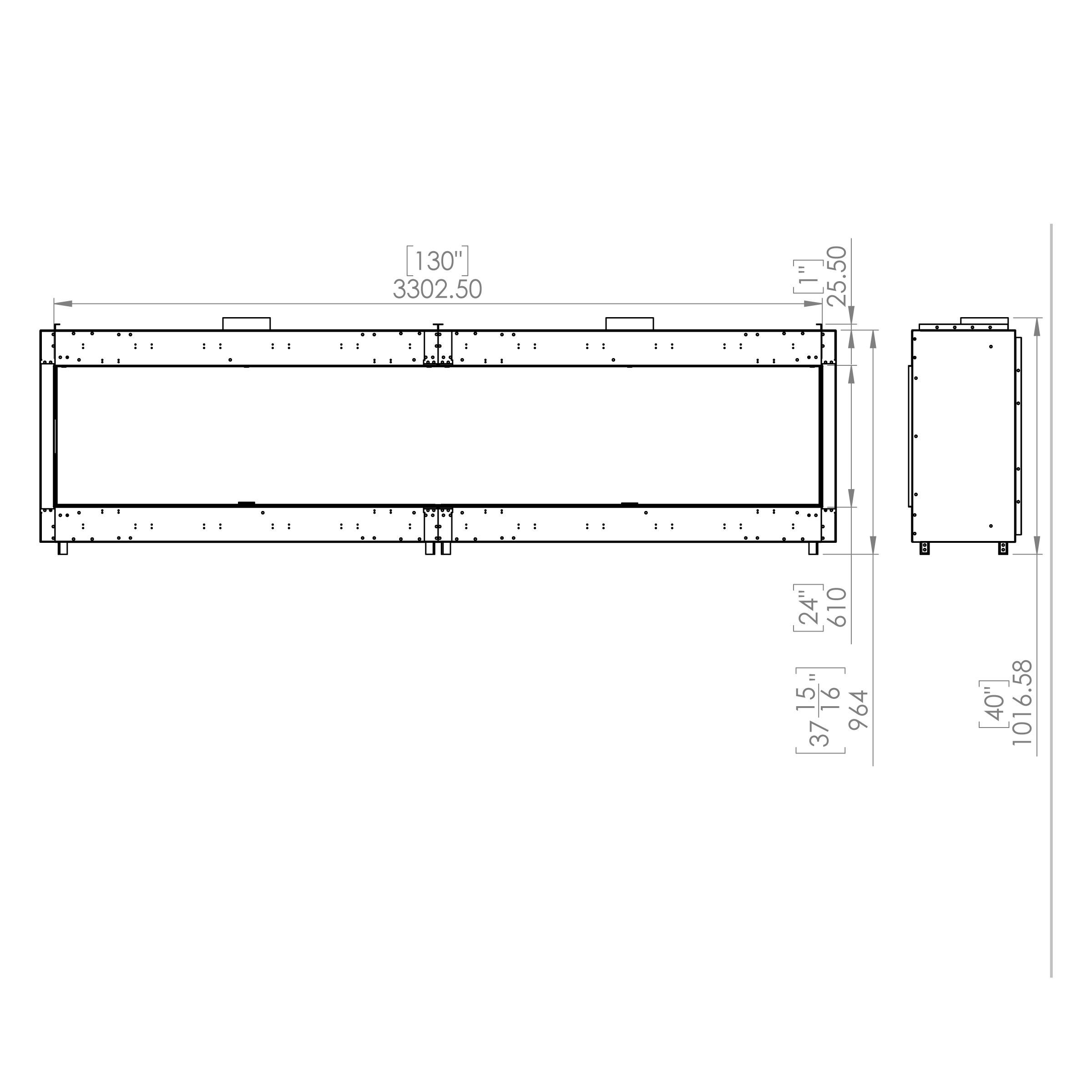 Flare Front Facing 140" x 24" Gas Fireplace