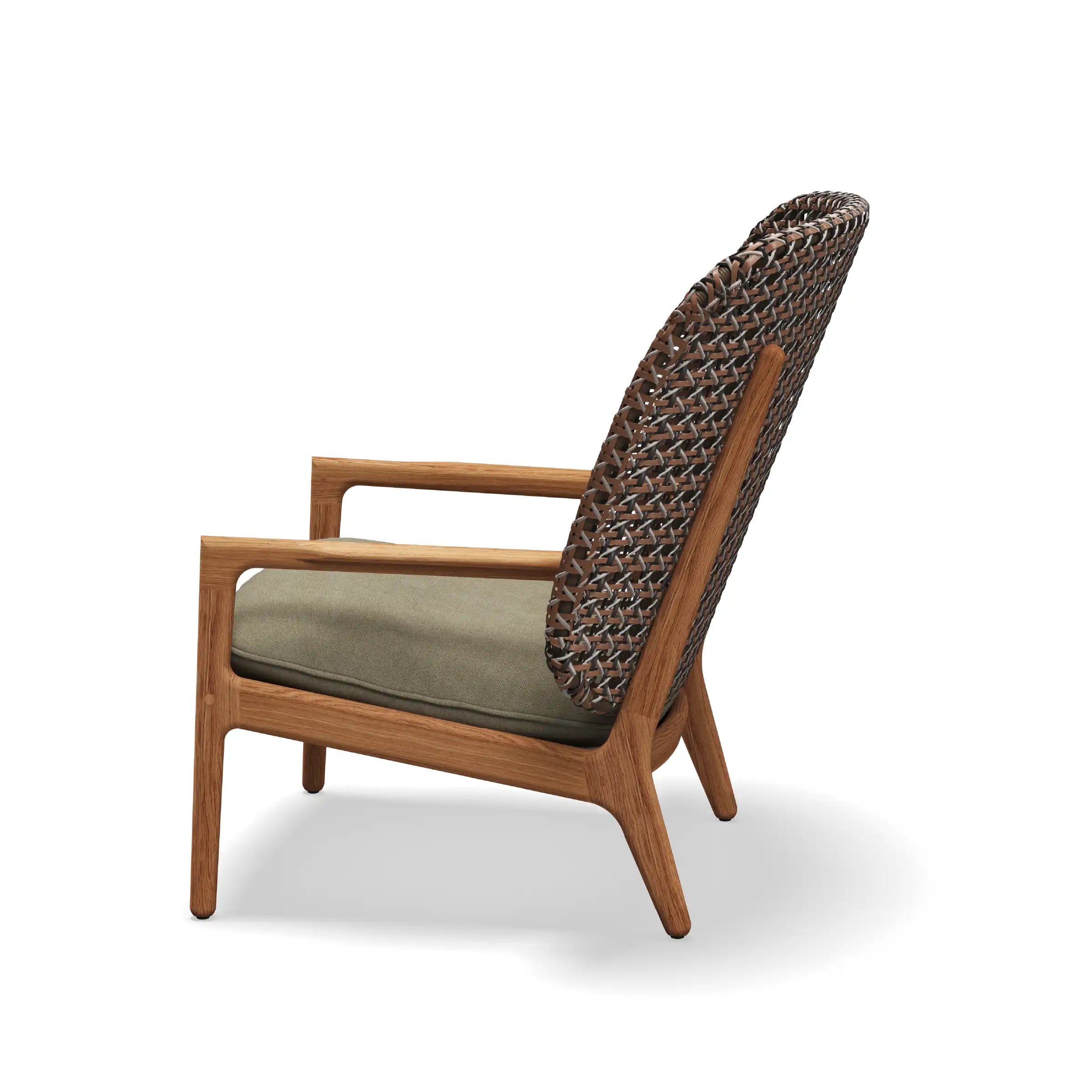 Kay High Back Lounge Chair with Brindle Wicker