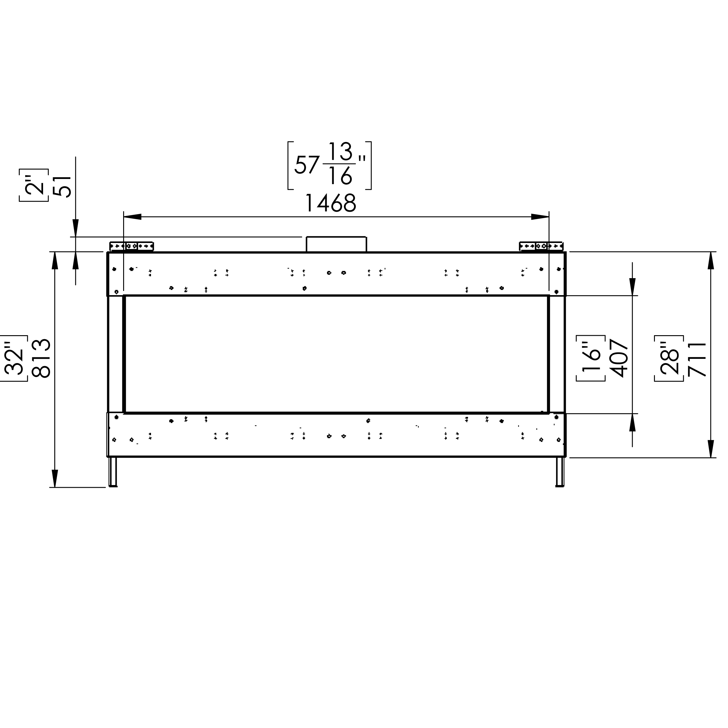 Flare Front Facing 60" x 16" Gas Fireplace