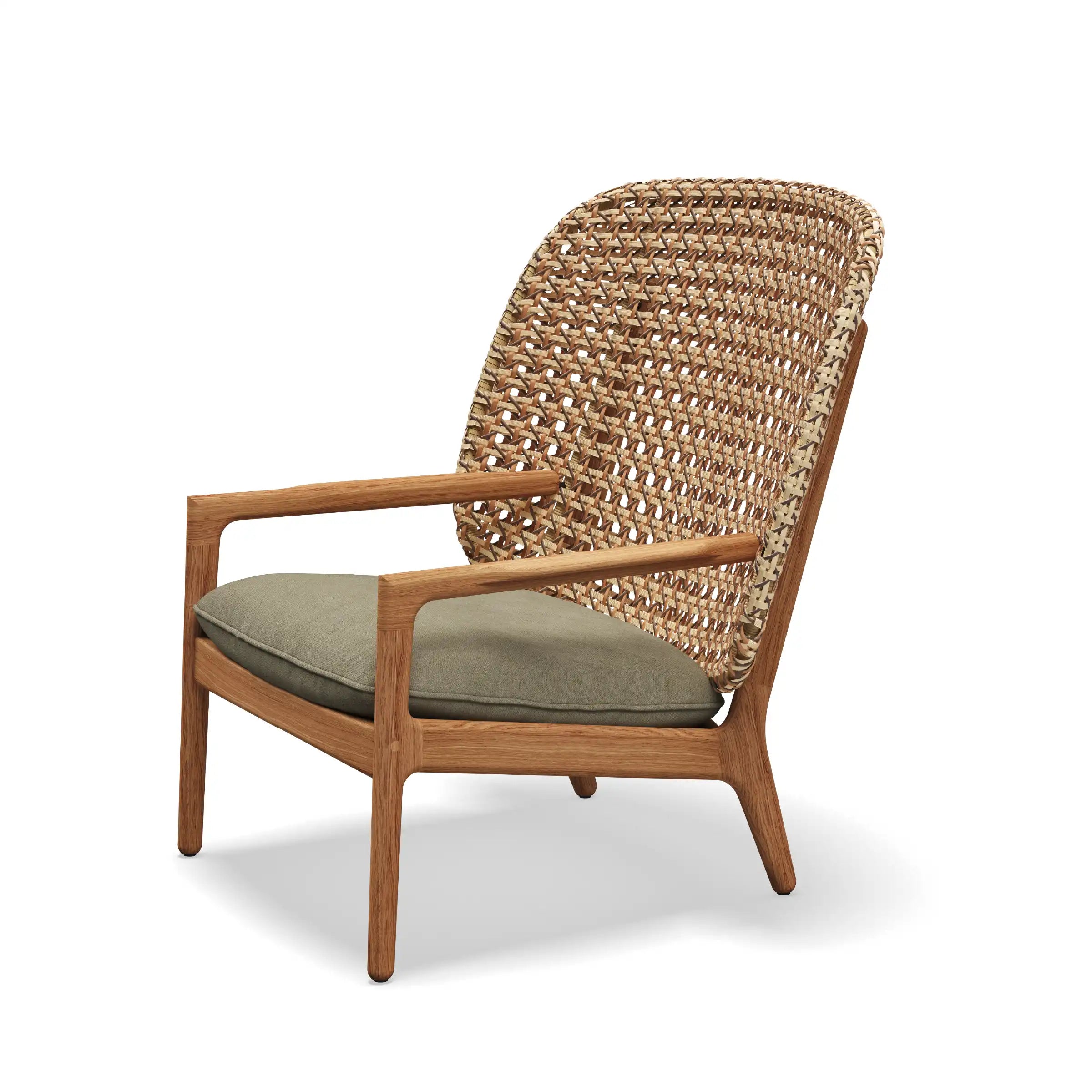 Kay High Back Lounge Chair with Harvest Wicker