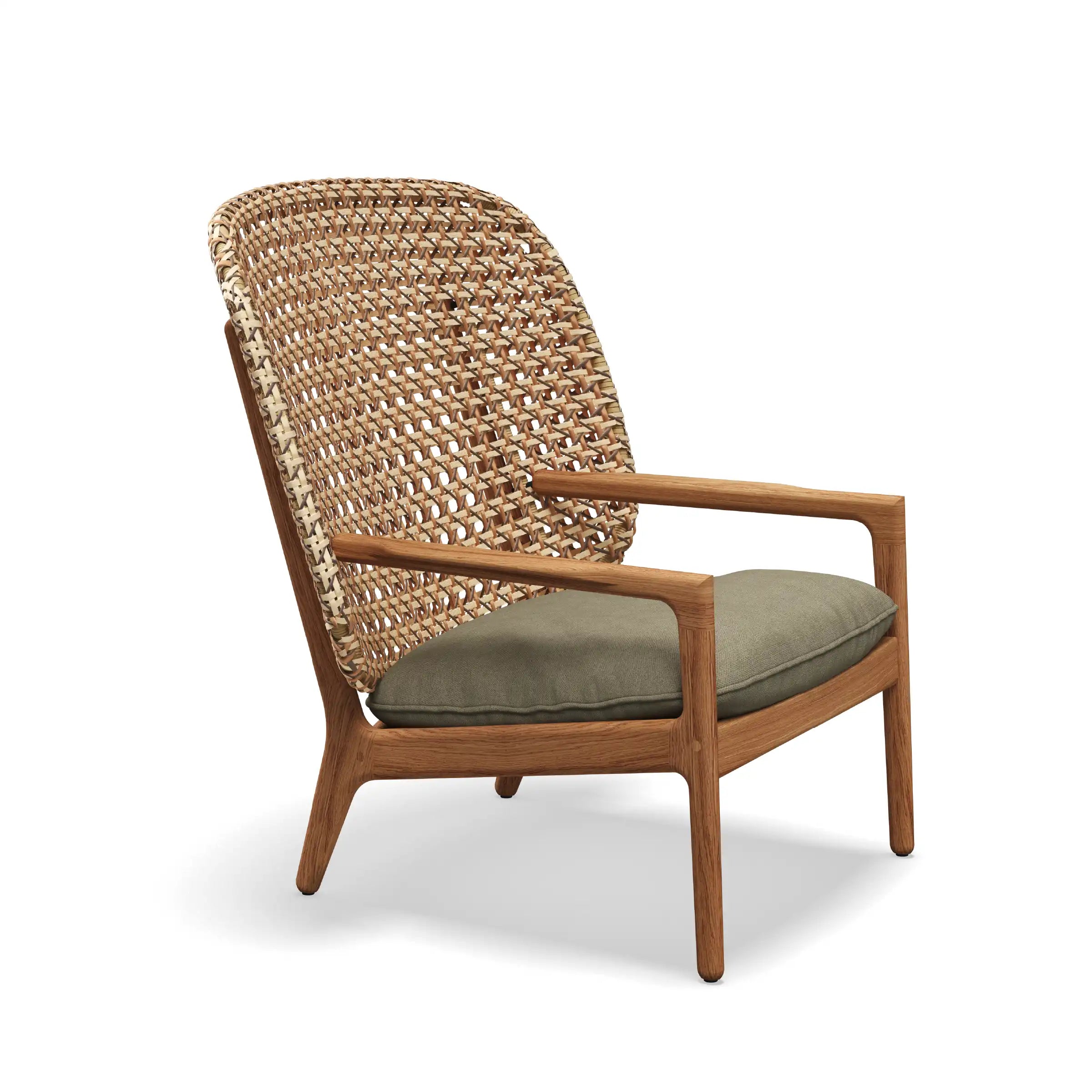 Kay High Back Lounge Chair with Harvest Wicker