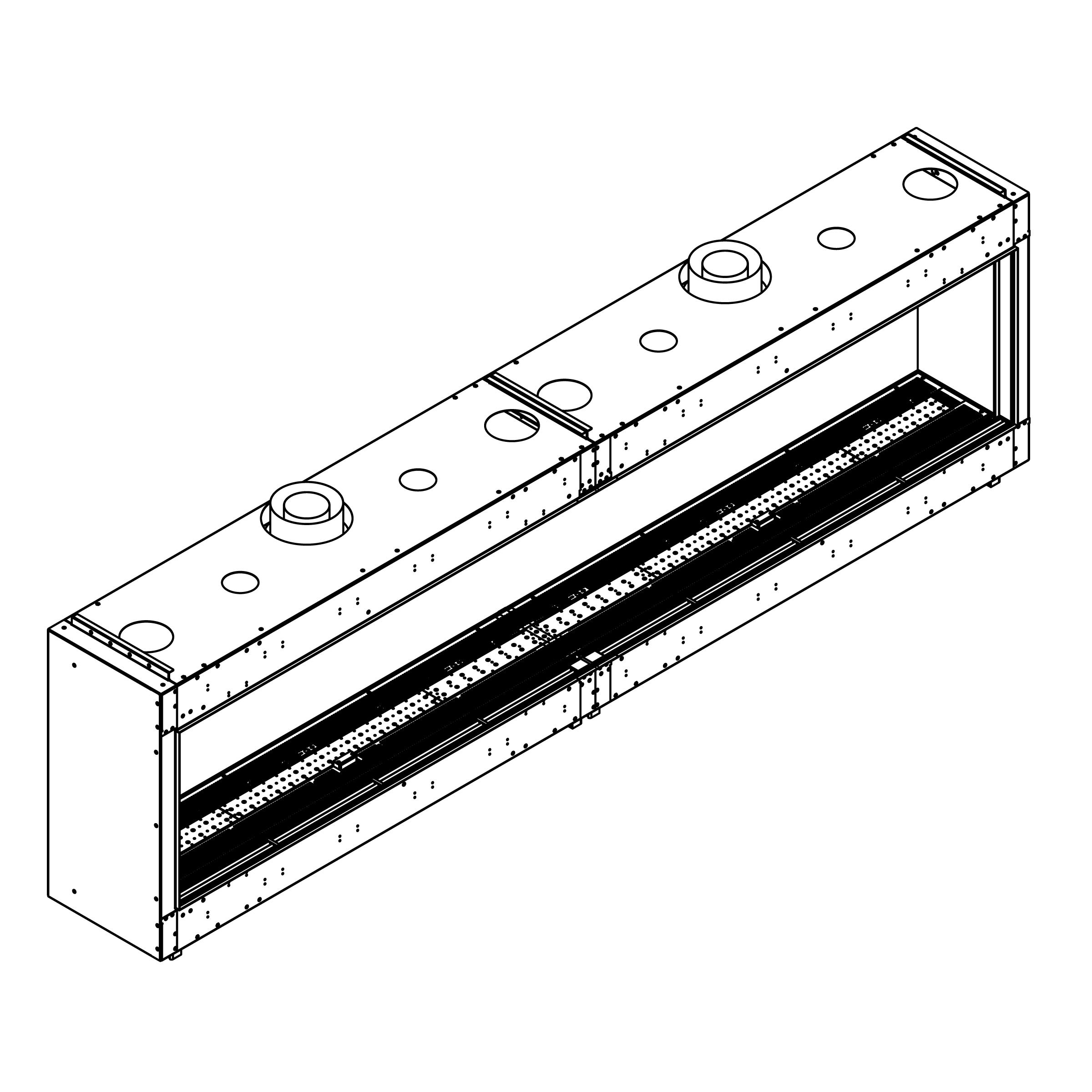 Flare Front Facing 140" x 24" Gas Fireplace