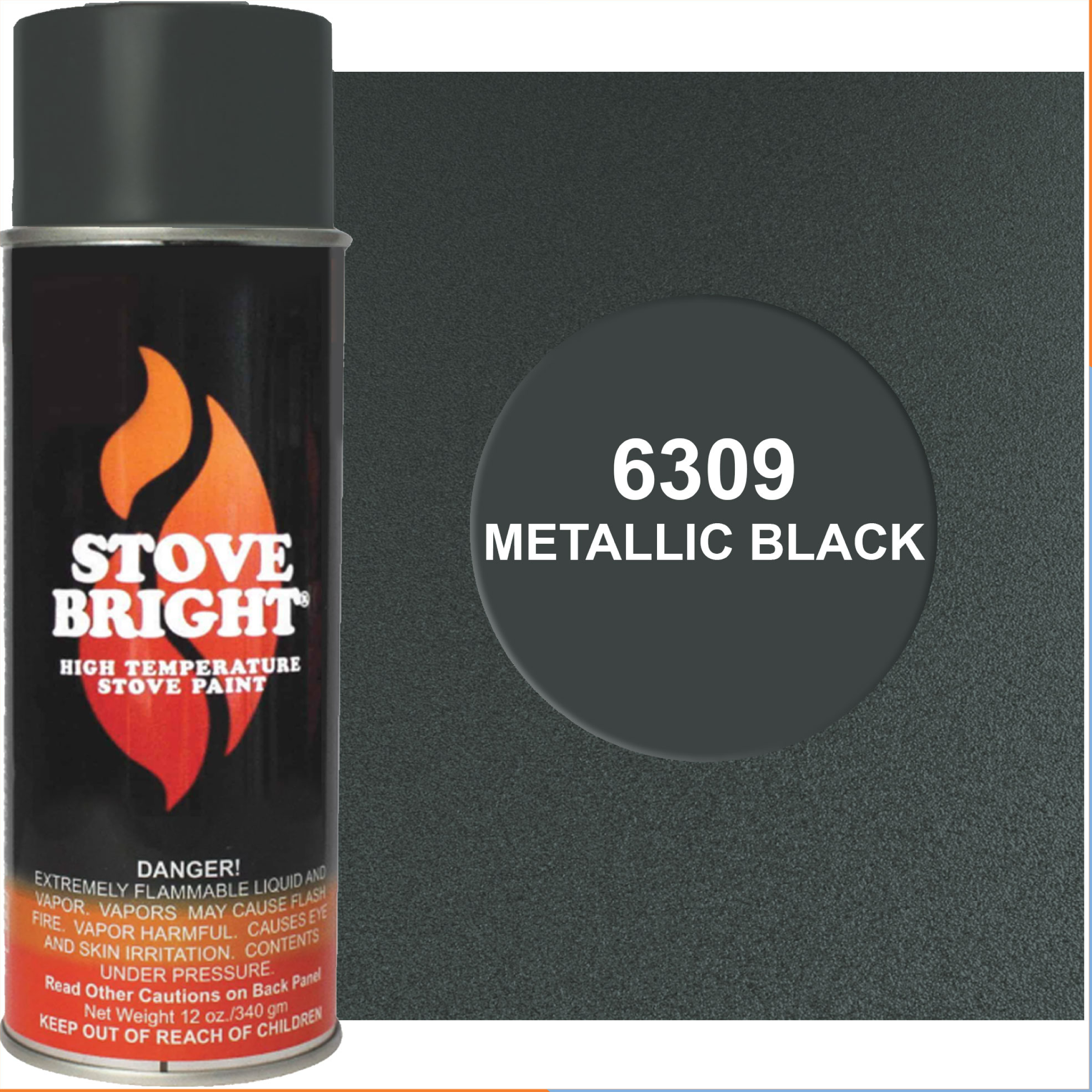 Metallic Black Hi-Temperature Stove Paint