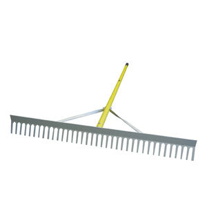 24" ALUMINUM LANDSCAPE RAKE, 72" FIBERGLASS HANDLE, KD
