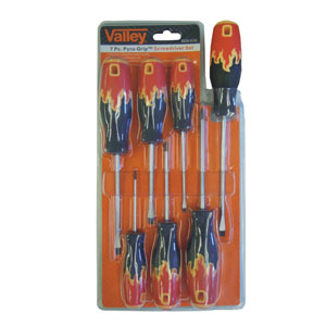 7 PC. SCREWDRIVER SET, PYRO-GRIP™ SOFT HDL.