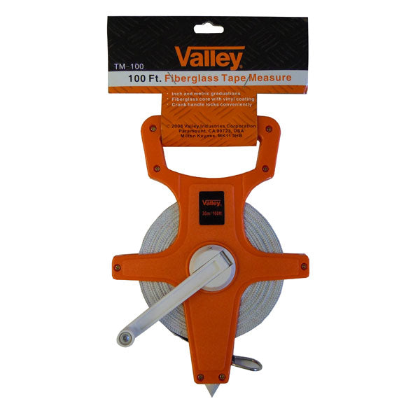100FT/30M OPEN REEL FIBERGLASS TAPE MEASURE, COMBO. BLADE