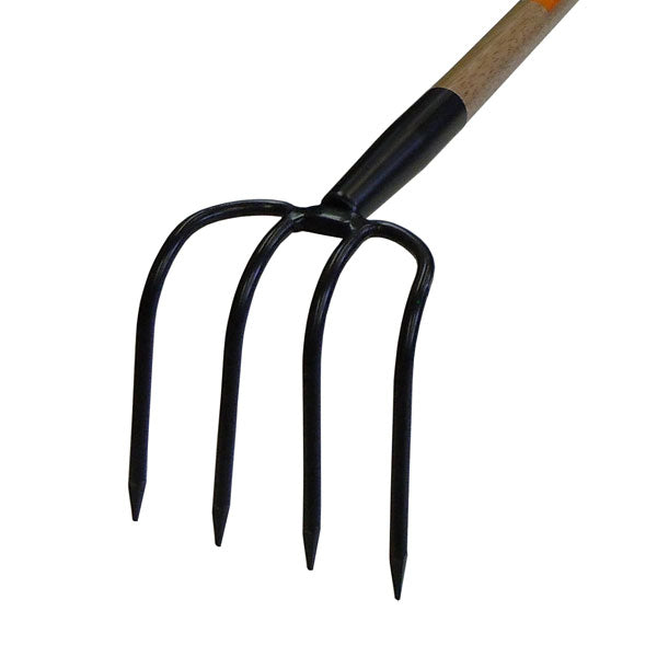 4 TINE CULTIVATOR, 1-1/8" X 54" HARDWOOD HANDLE, FORGED