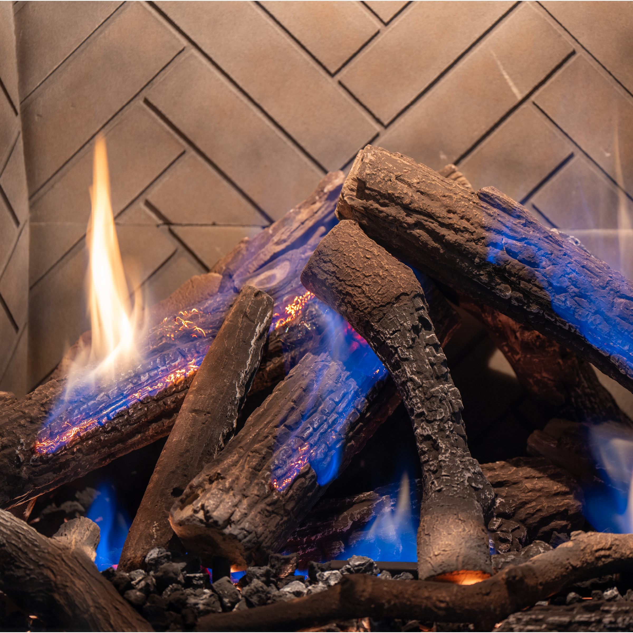 Wilderness Log Set for Ortal Fireplaces