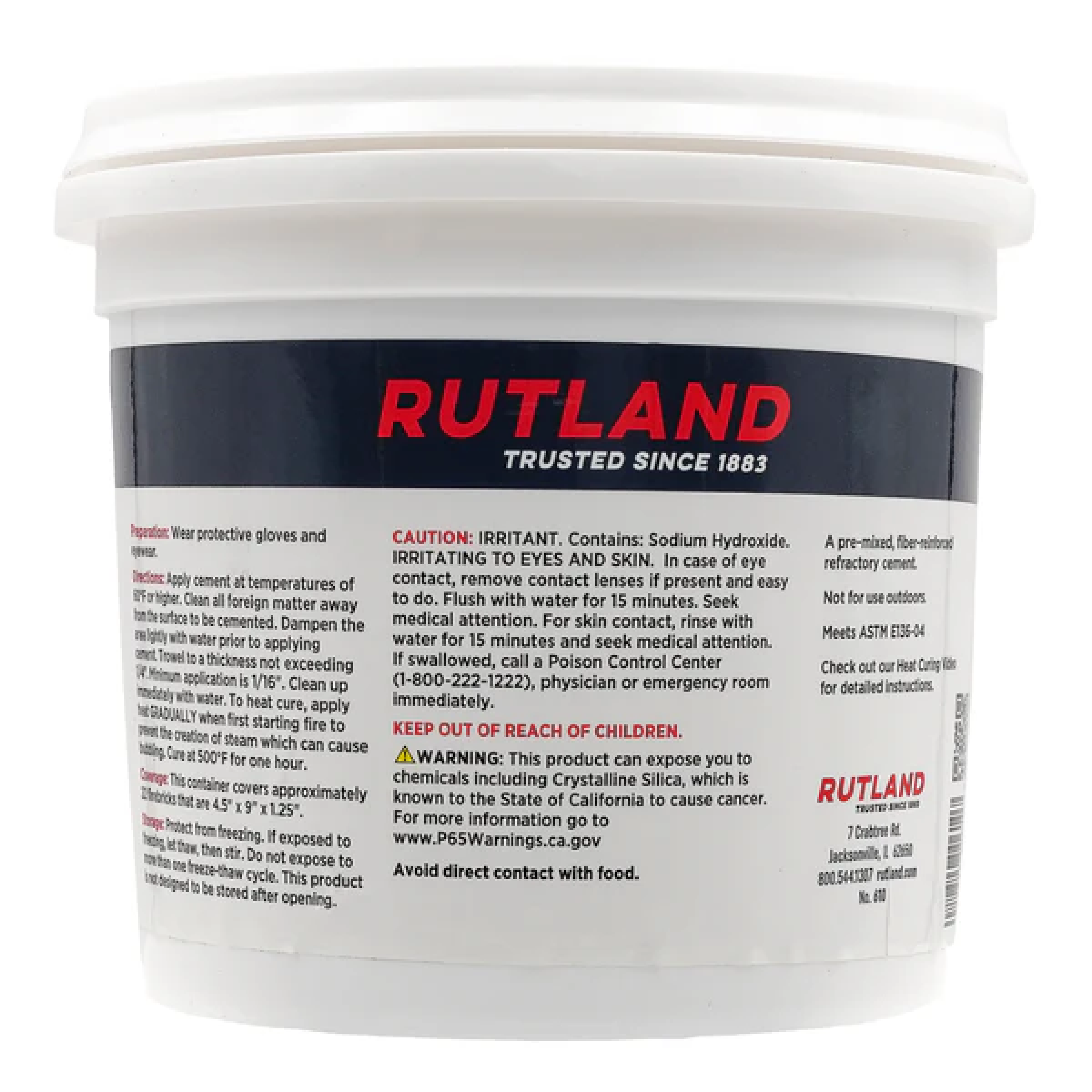 Refractory Cement 1/2 Gal Tub (Pre-Mixed)