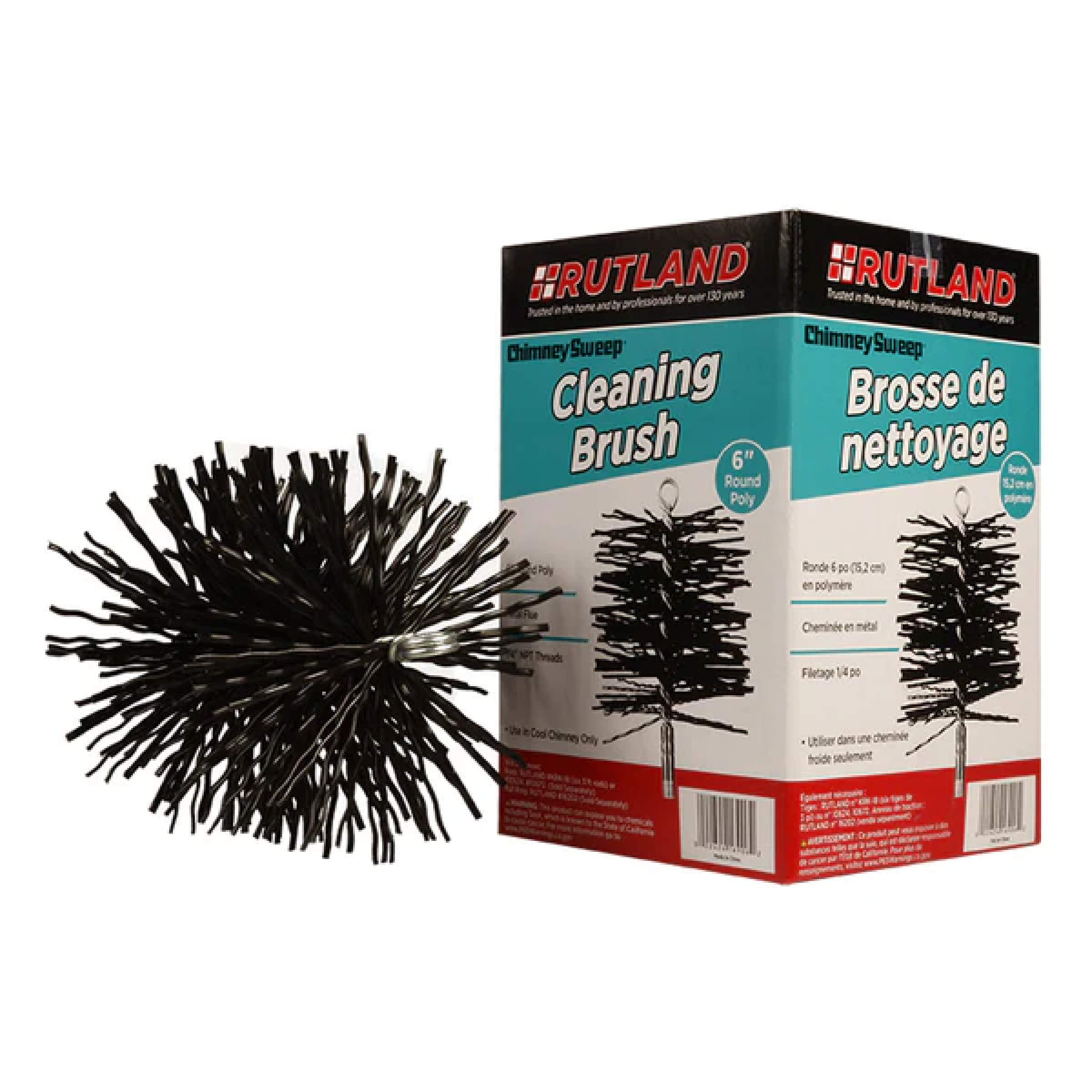 Chimney Brush 6" Round, Poly - 1/4"