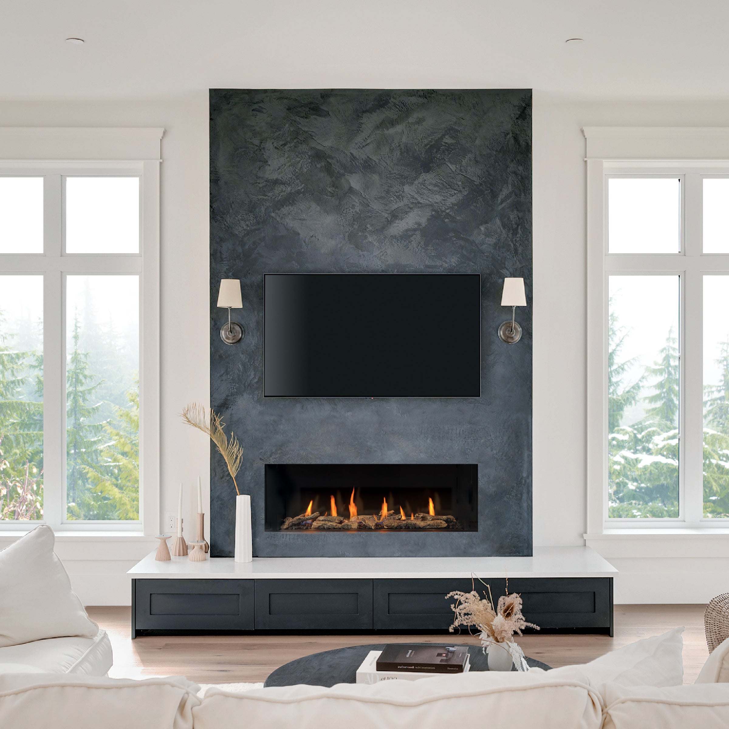 New York View Single Sided Fireplace