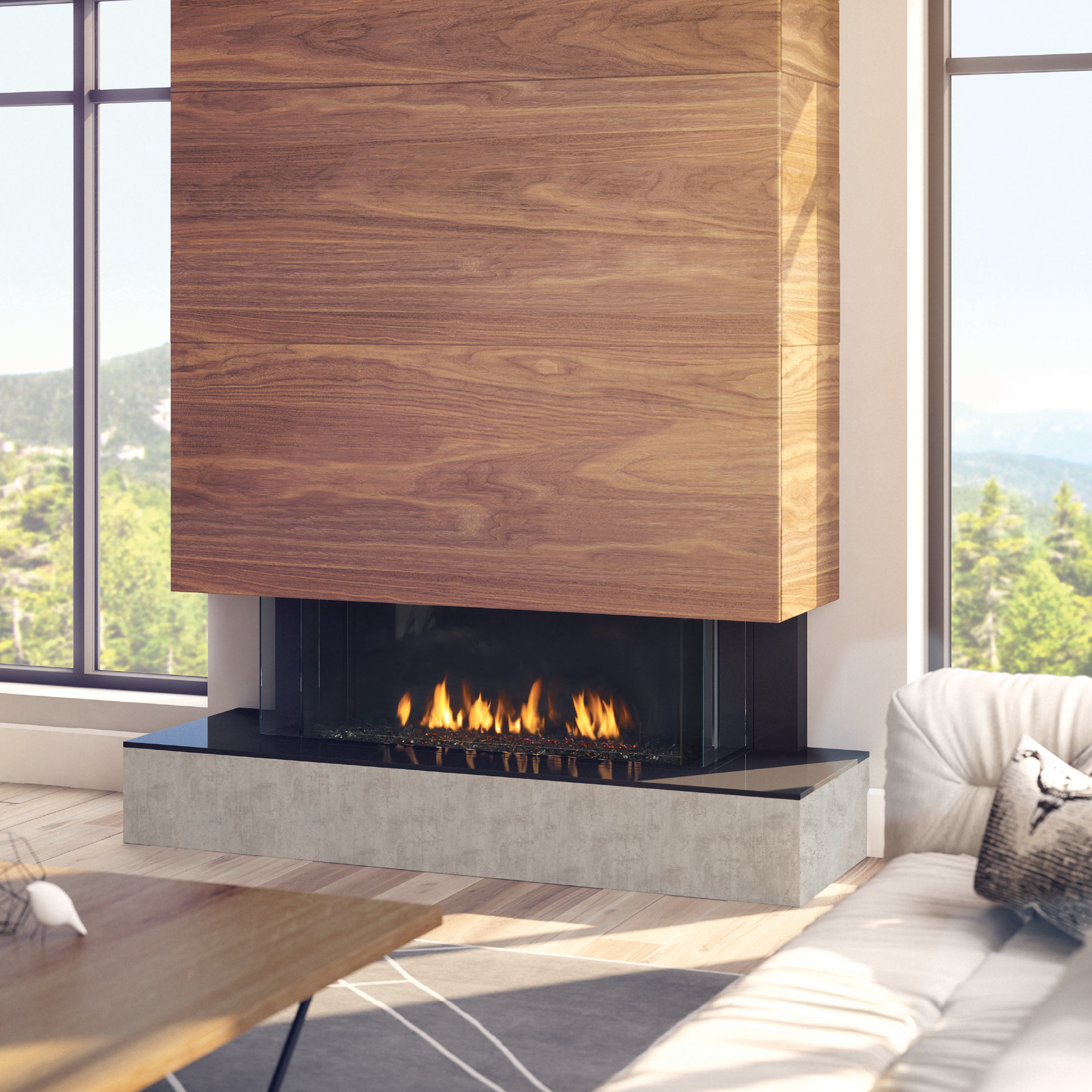 San Francisco Bay 3-Sided Fireplace