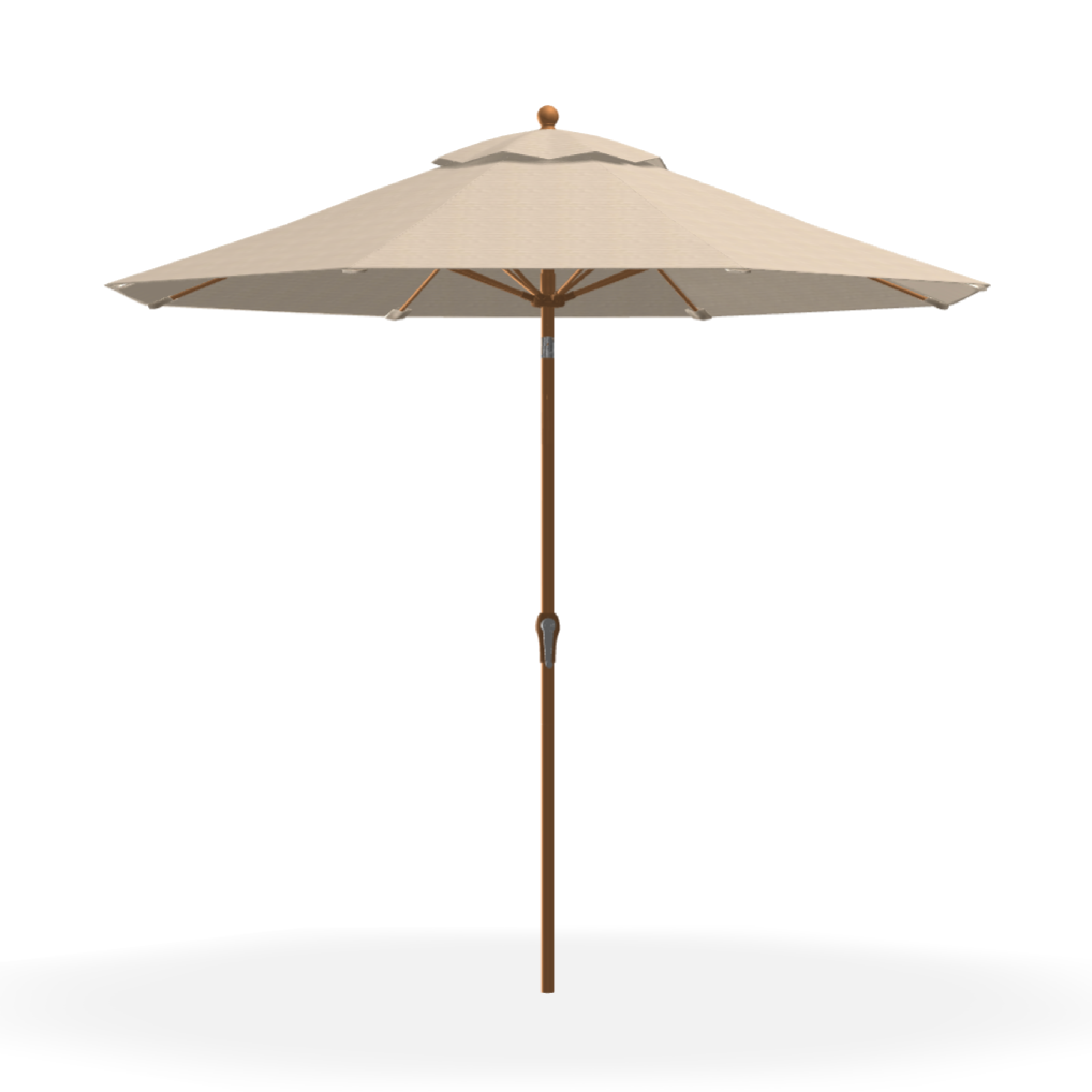 9 Foot Monterey Fiberglass Crank / Auto-Tilt with Linen Canopy and Golden Oak Frame