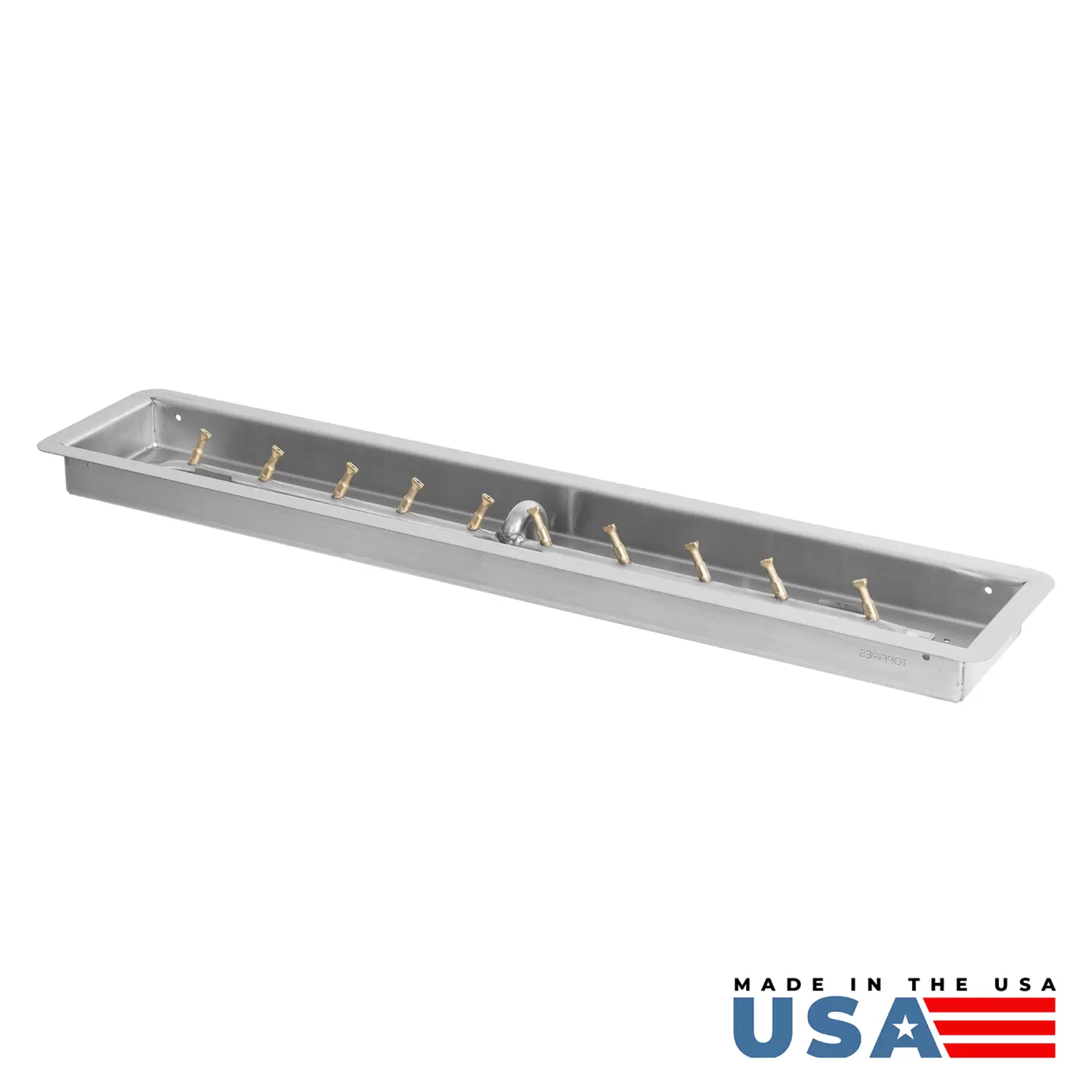 8"x72" Rectangular Drop-in Pan and 60" SS Linear Bullet Burner - Match Lit