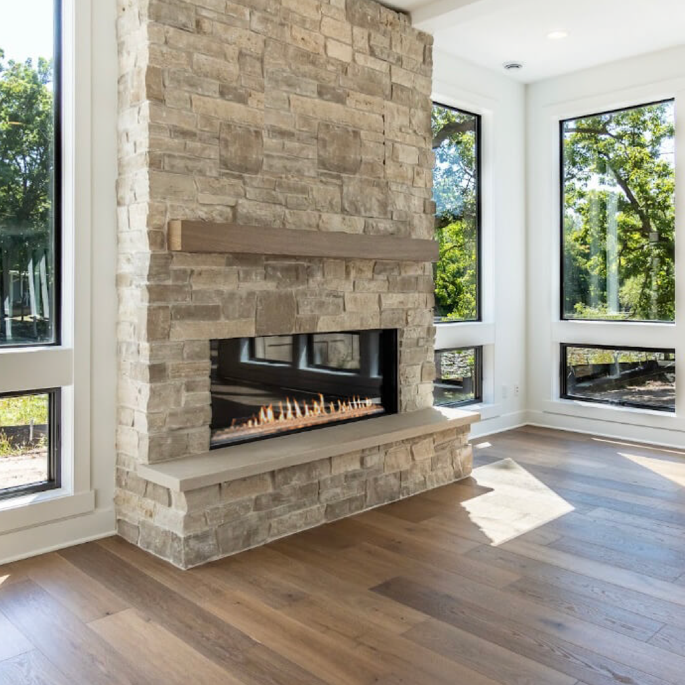 Front Facing 30" Extra High Glass Height Fireplace