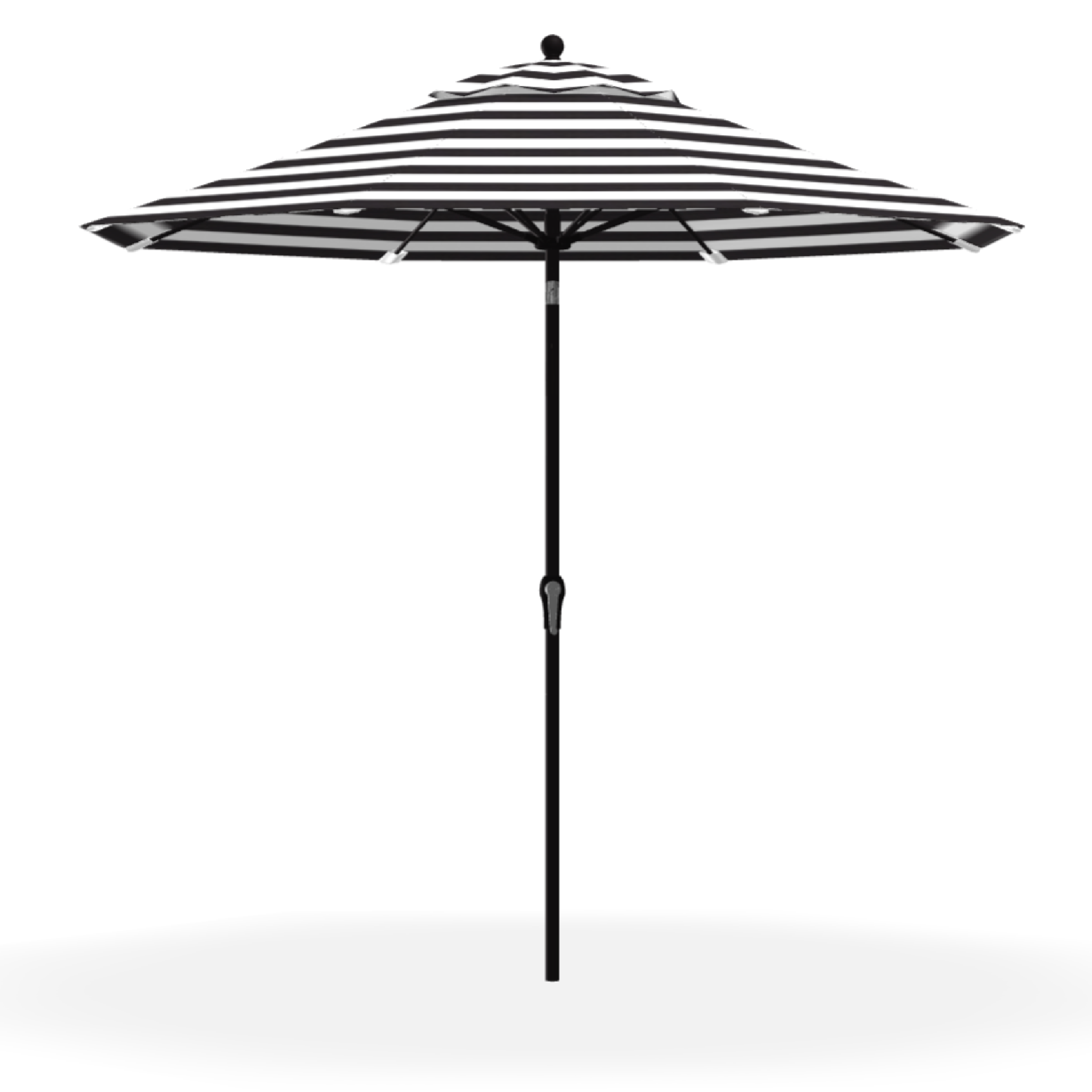 9 Foot Monterey Fiberglass Crank / Auto-Tilt with Black Stripe Canopy