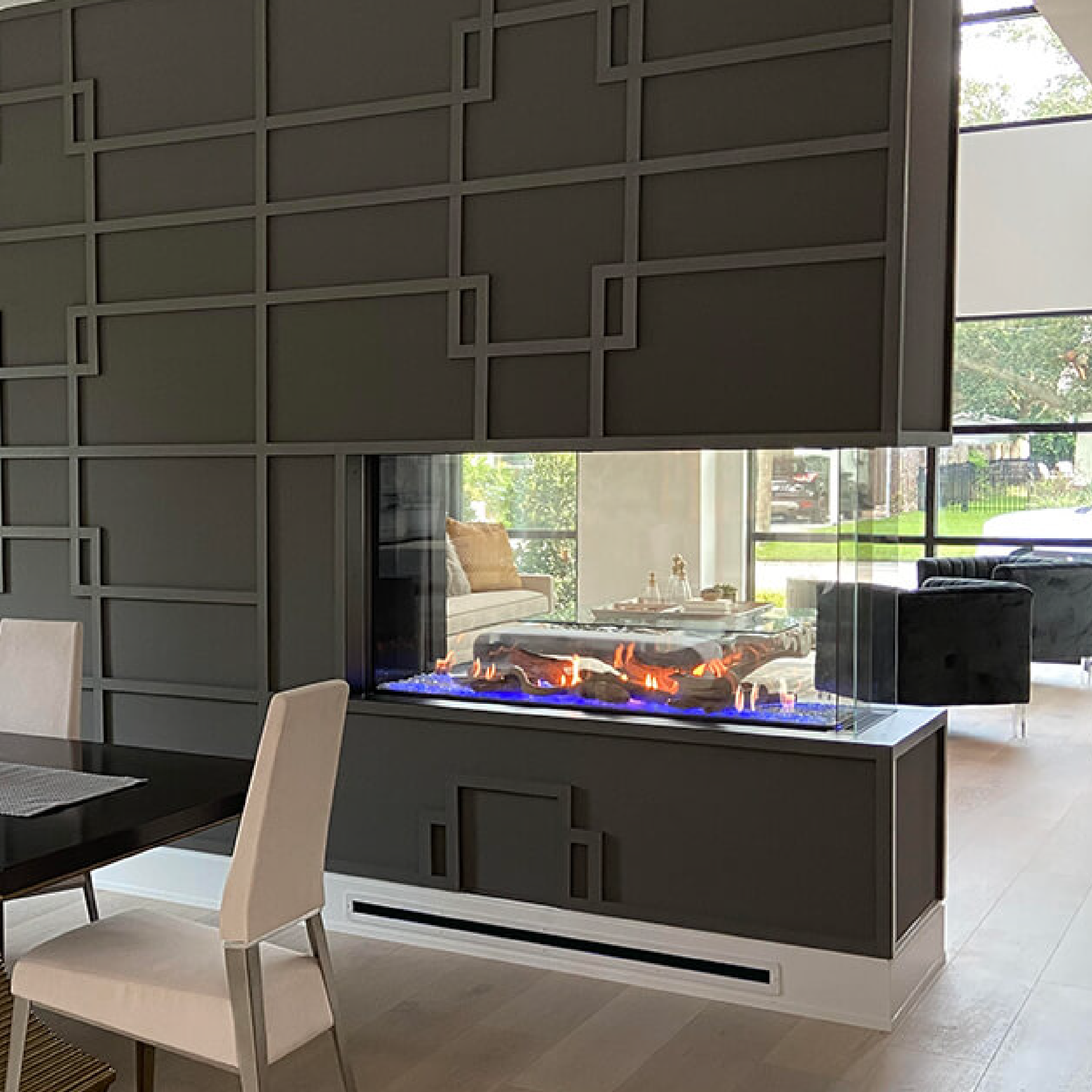 Room Definer 30" Extra High Glass Height Fireplace