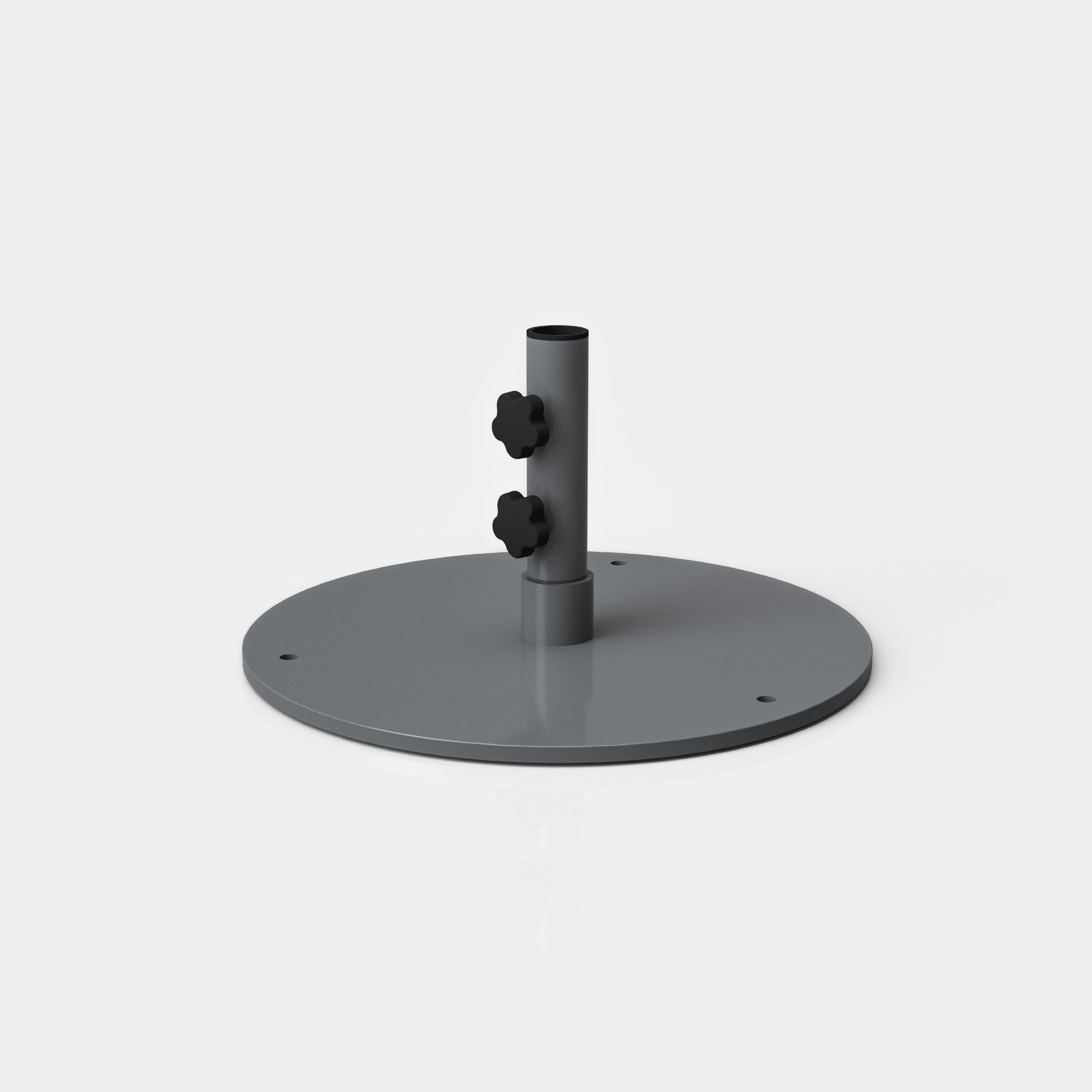 50 lbs. Powder Coated Round Steel Plate Base with Threaded Stem (Table Use Only)