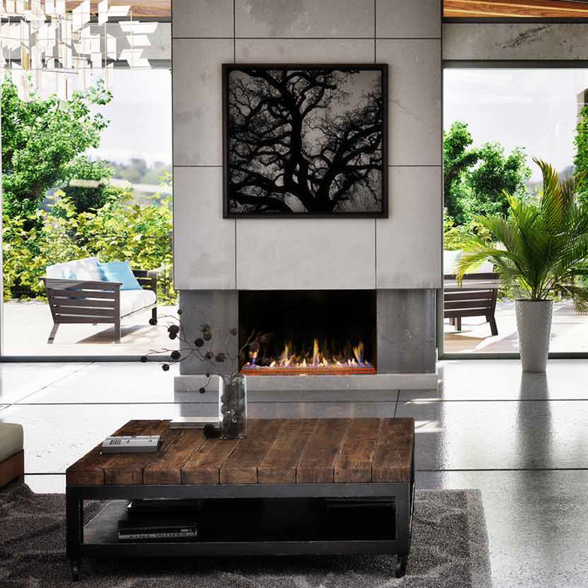 DaVinci Custom Fireplace™ Single-Sided Linear Gas Fireplace