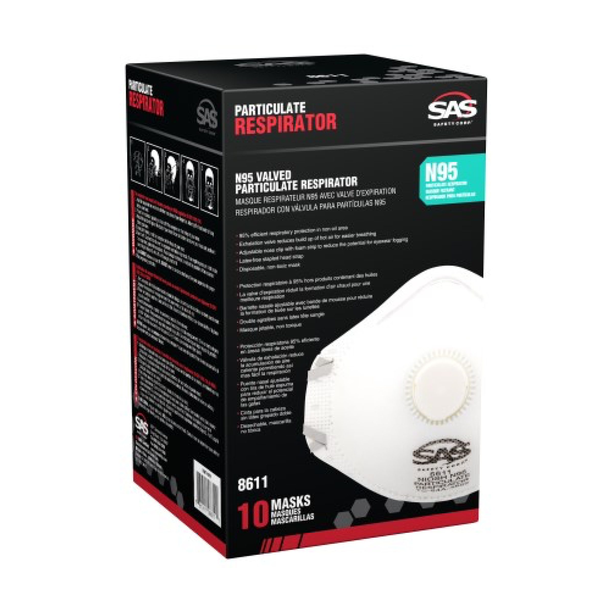 10pack N95 Valved Particulate Respirator
