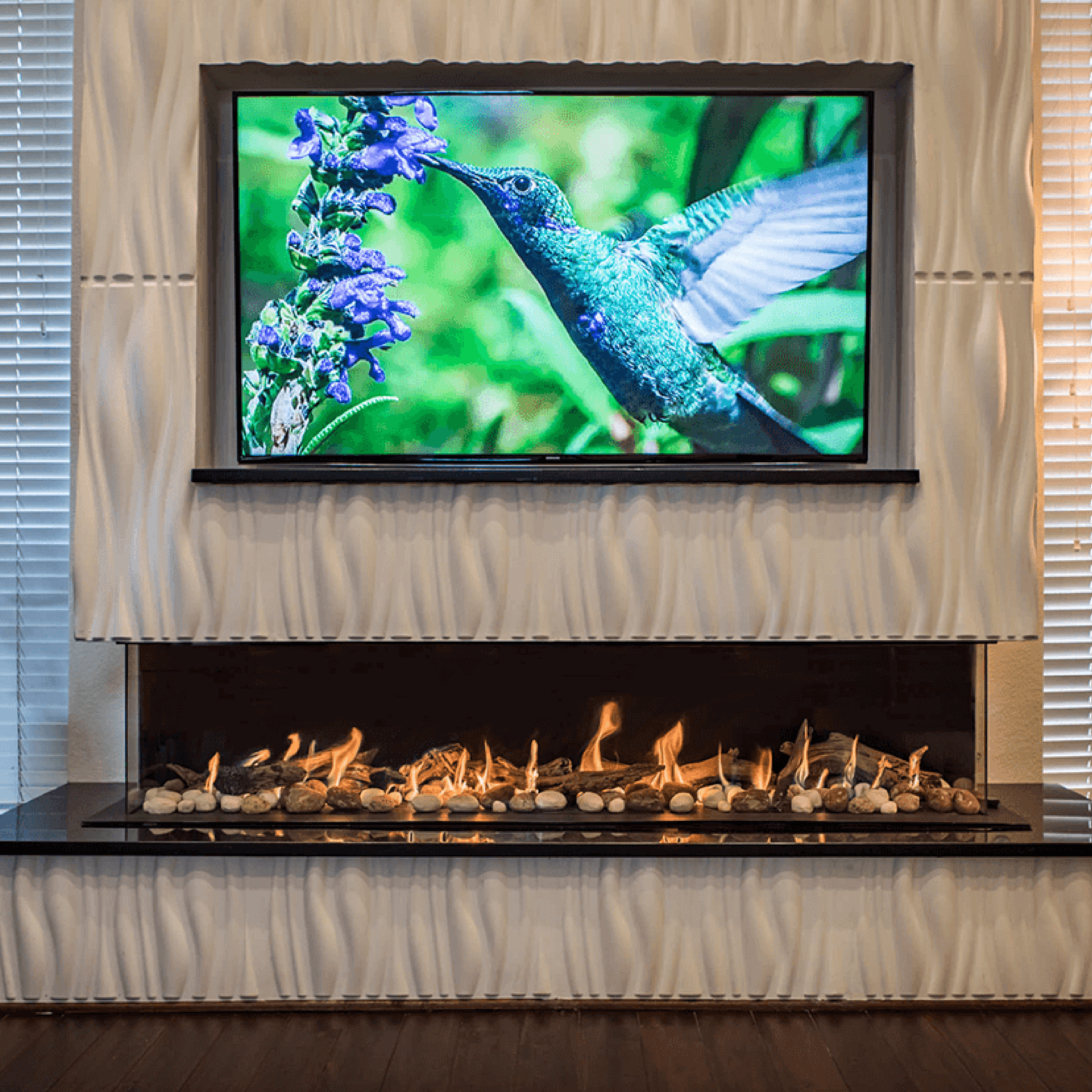 Double Corner 24" High Glass Height Fireplace