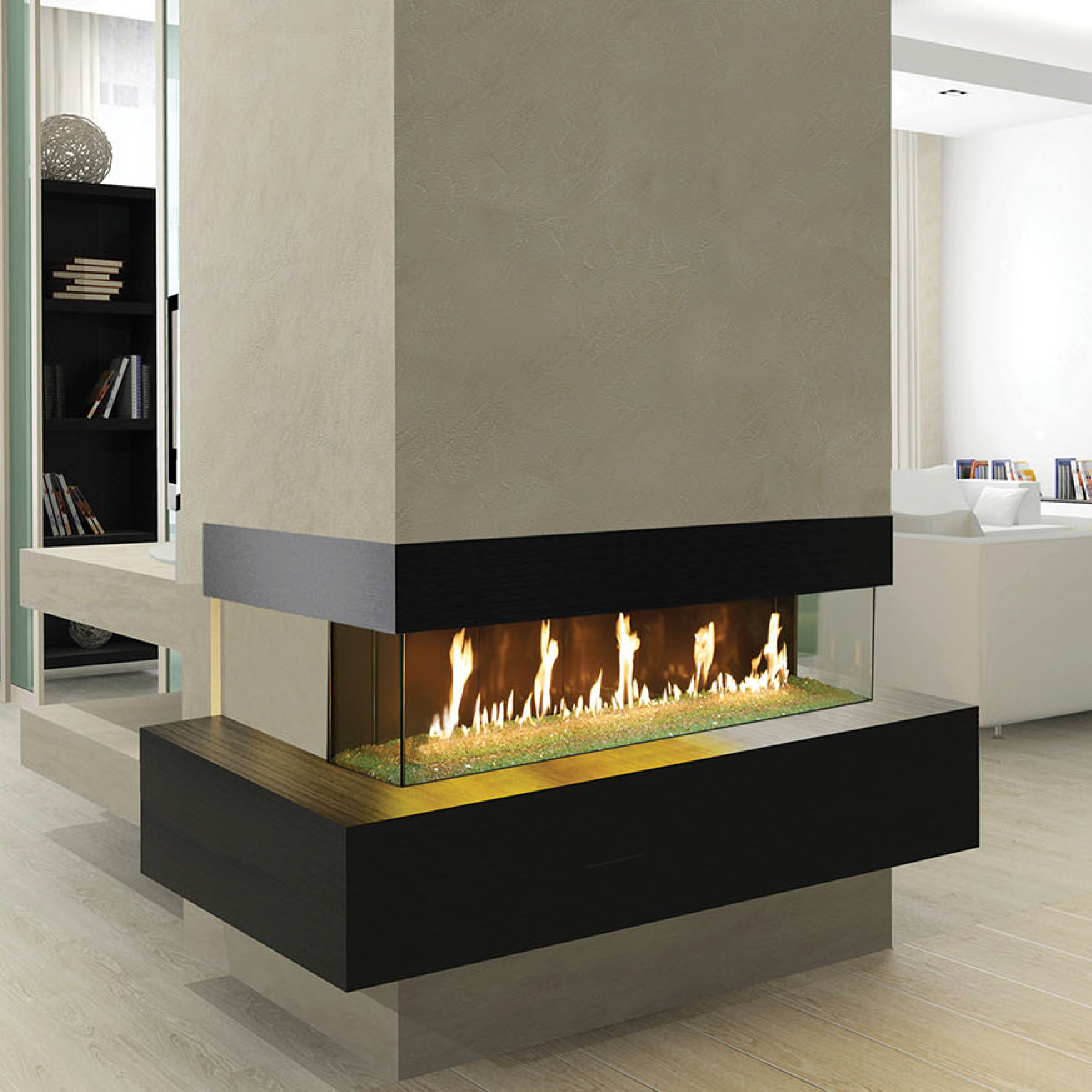 DaVinci Custom Fireplace™ Bay Linear Gas Fireplace