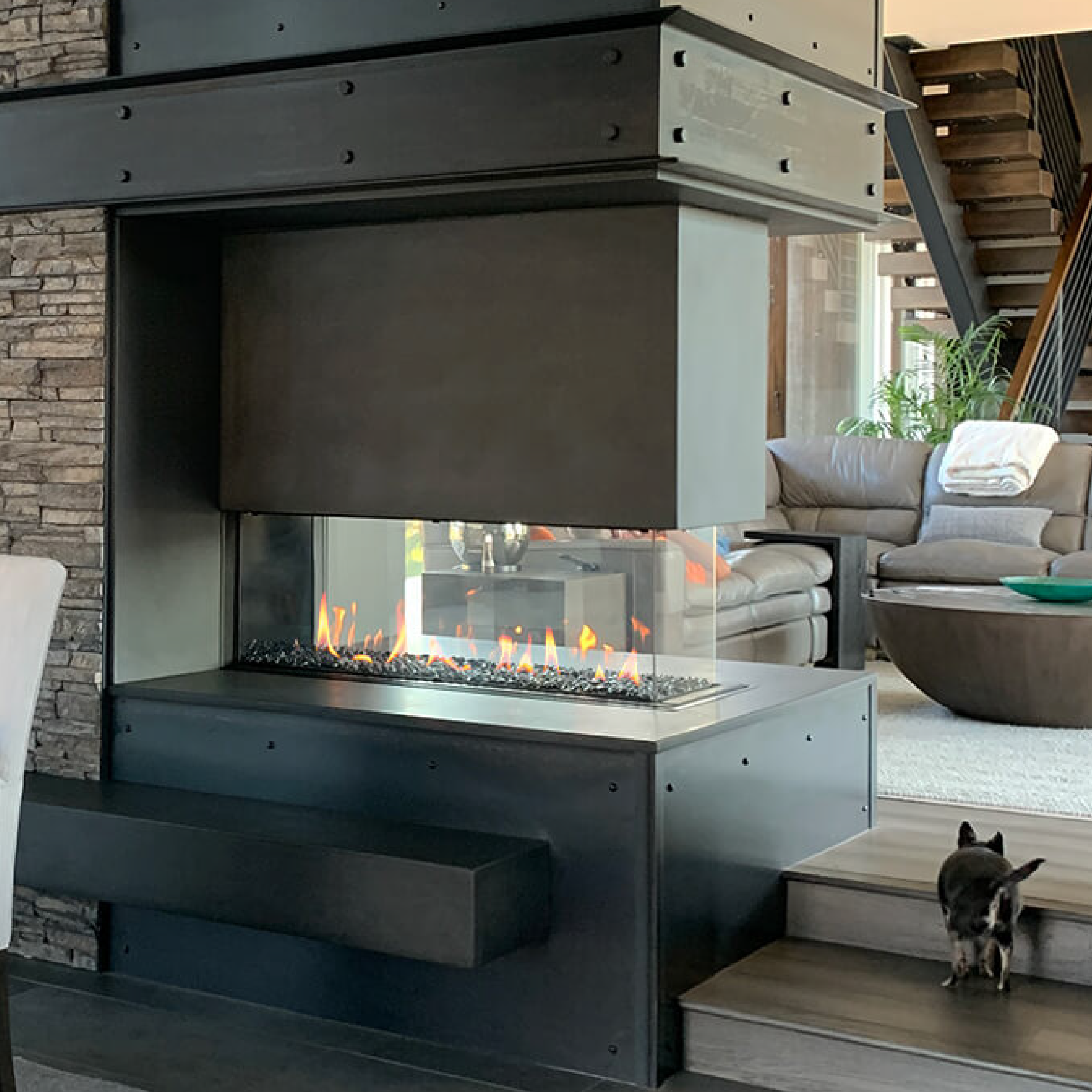 Room Definer 16" Regular Glass Height Fireplace