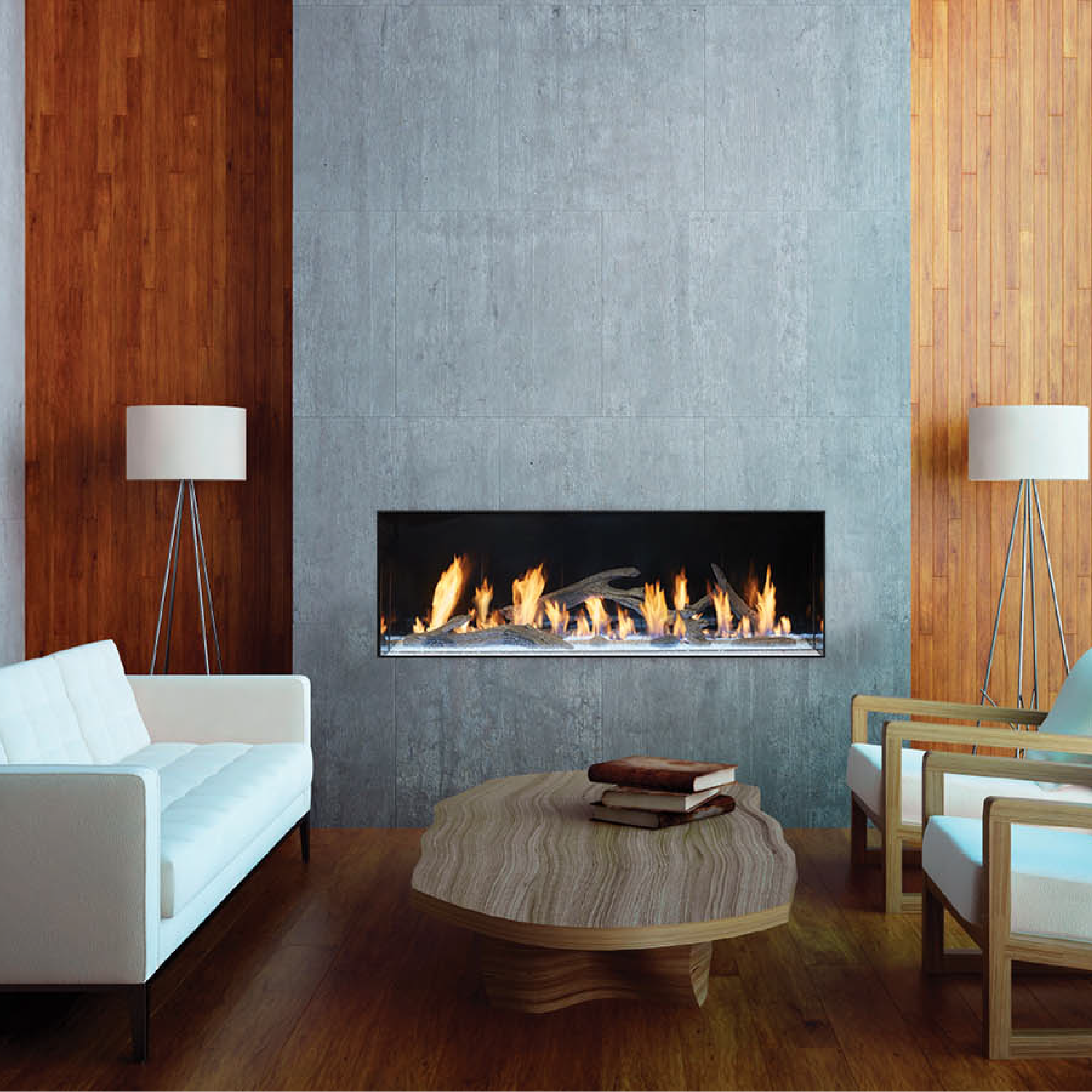 DaVinci Custom Fireplace™ Single-Sided Linear Gas Fireplace