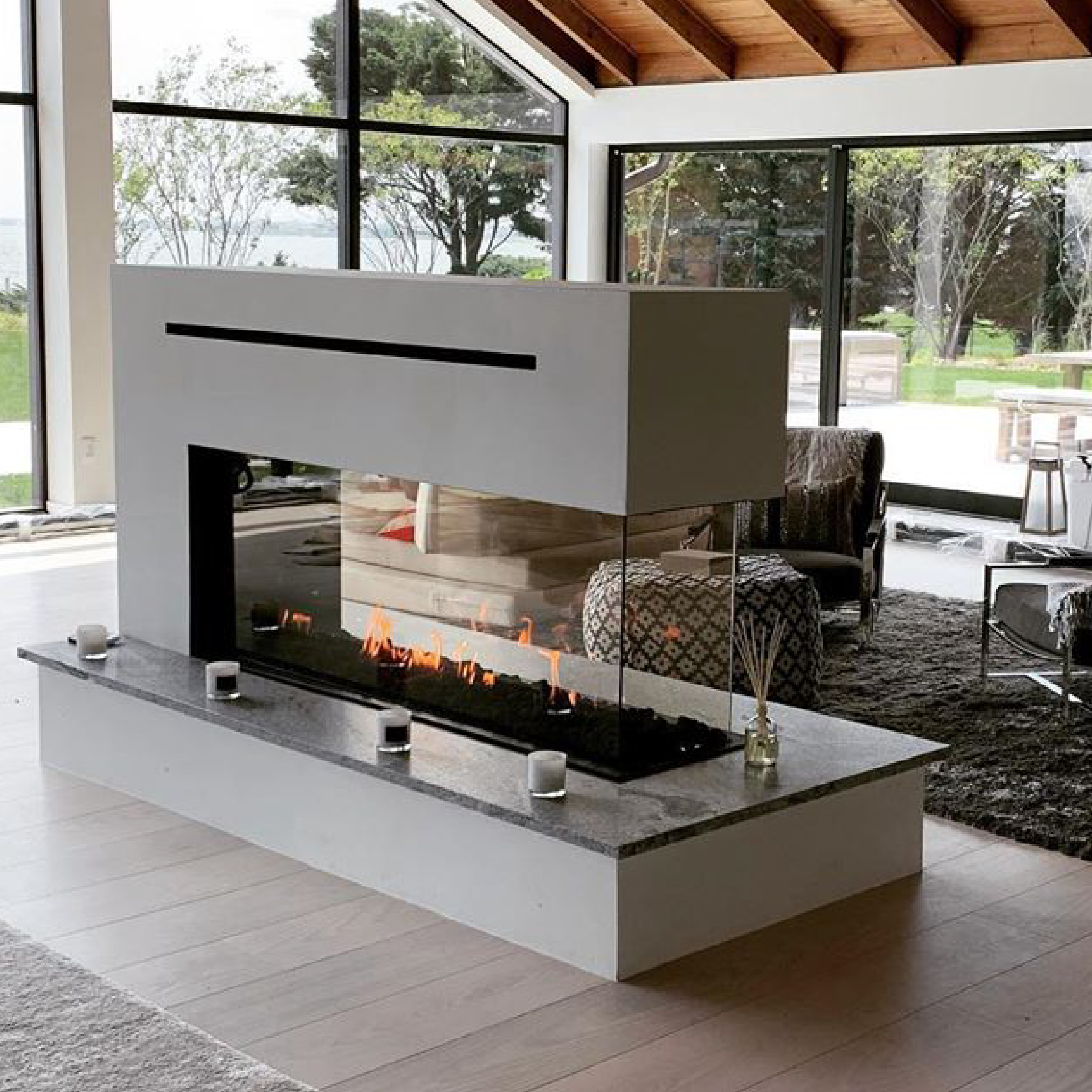 Room Definer 30" Extra High Glass Height Fireplace
