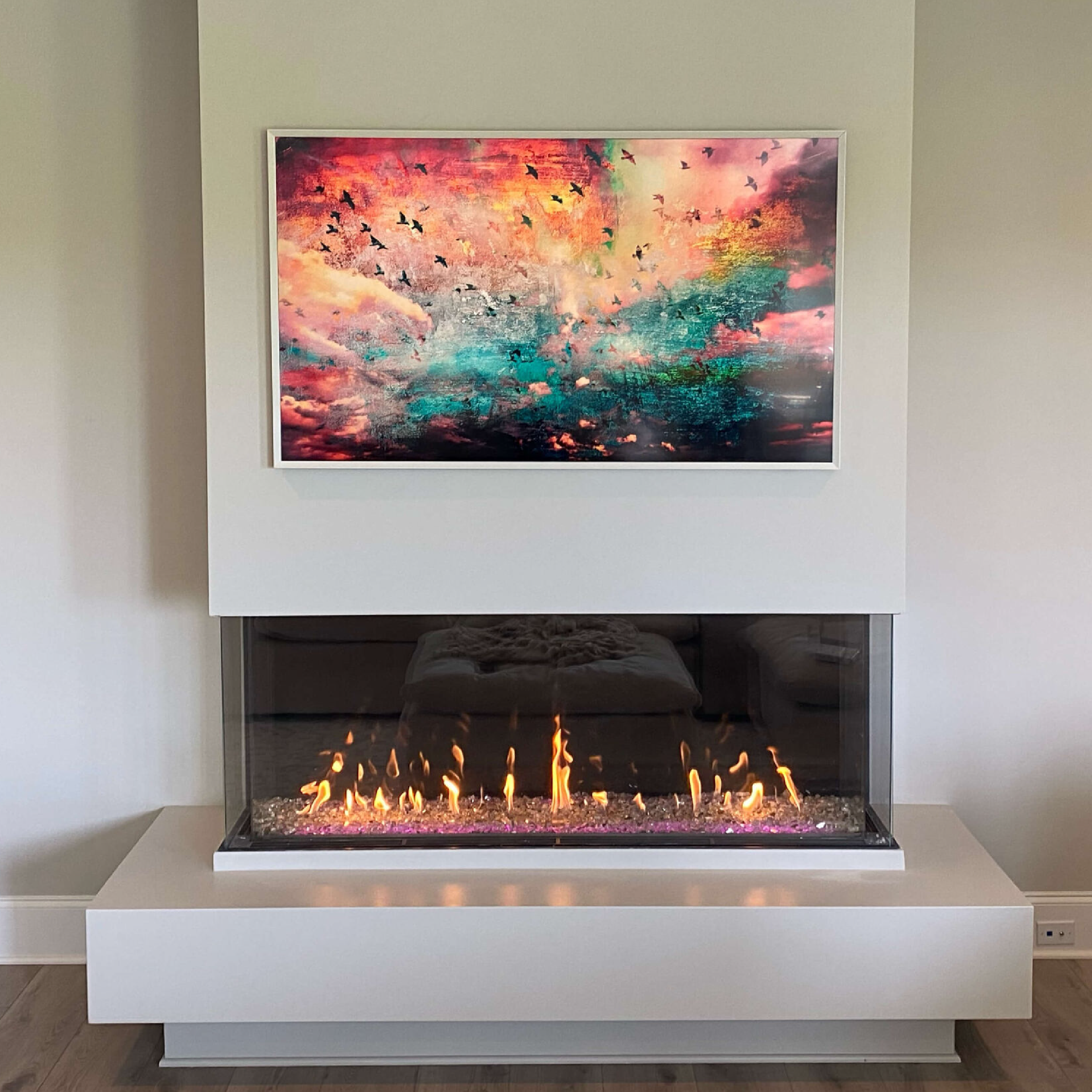 Double Corner 30" Extra High Glass Height Fireplace