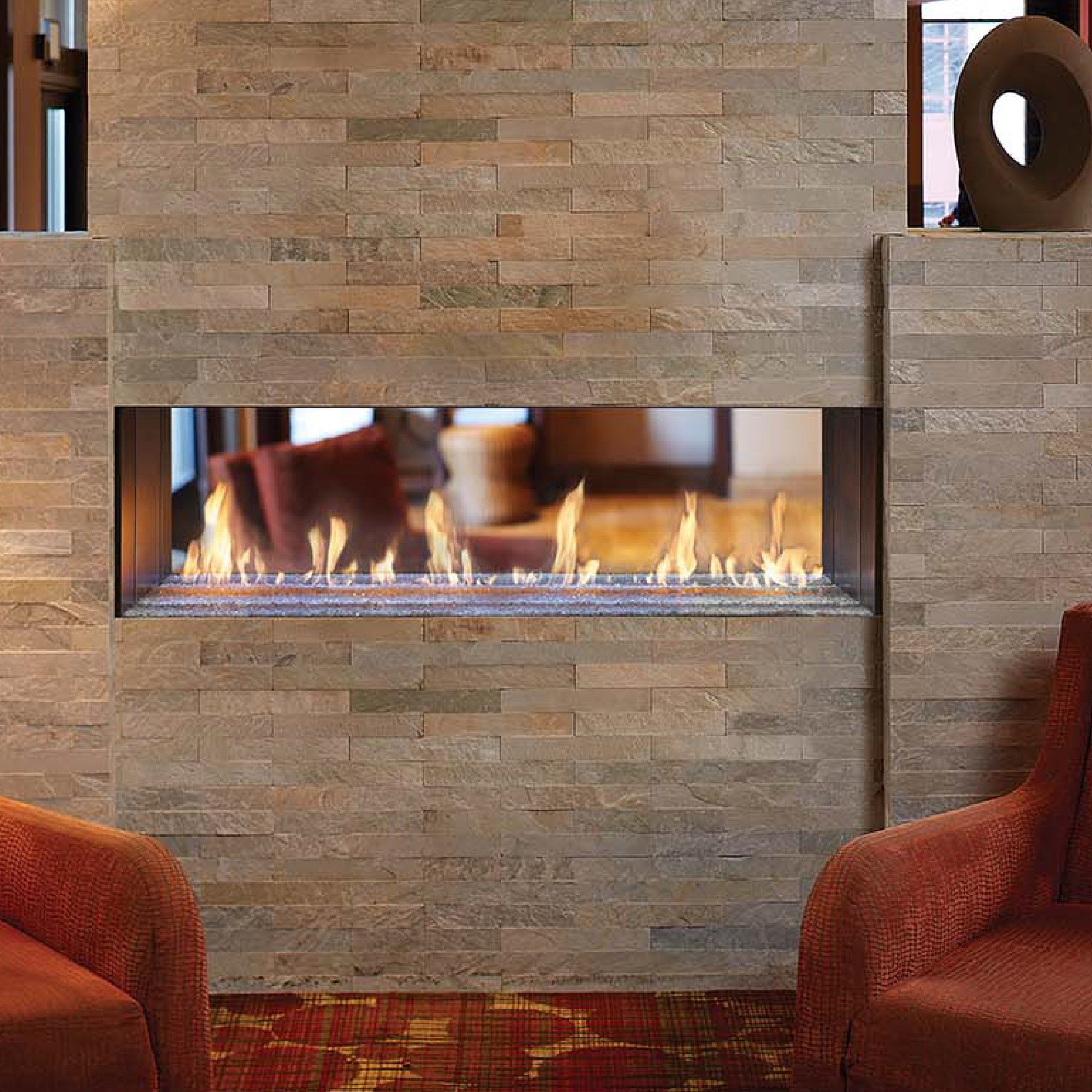 DaVinci Custom Fireplace™ See-Thru Linear Gas Fireplace
