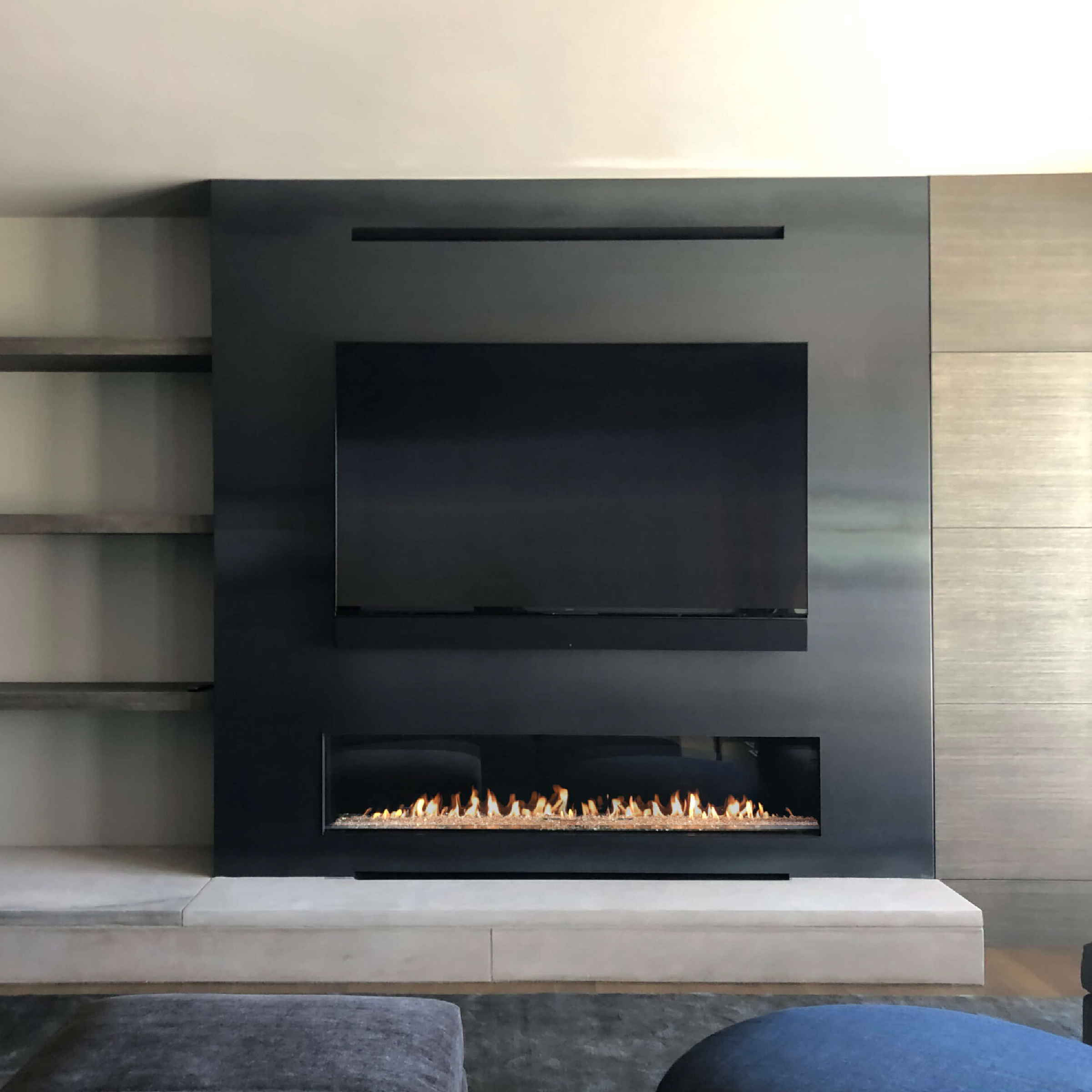 Front Facing Regular Glass Height Fireplace