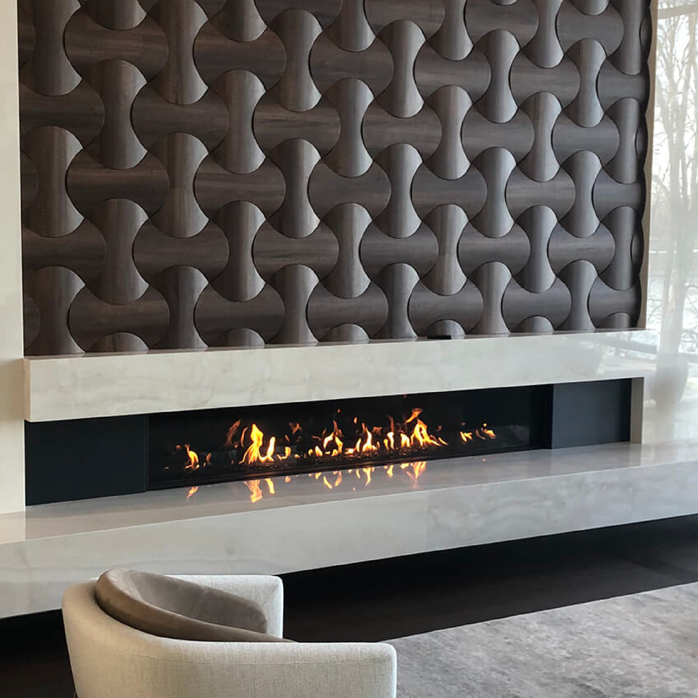 Front Facing Regular Glass Height Fireplace