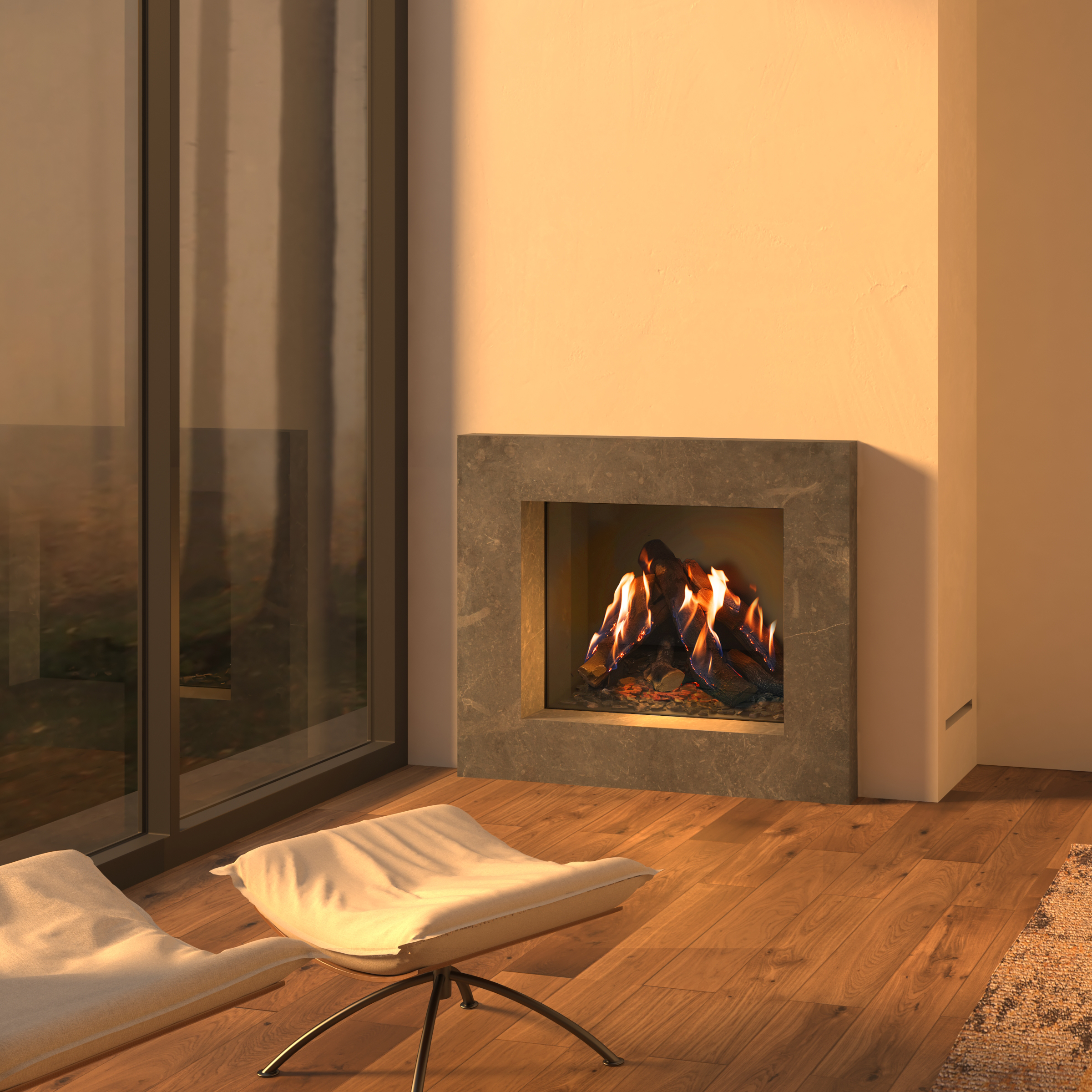 Lina G 30-24 Includes single color LED remote controlled ember bed