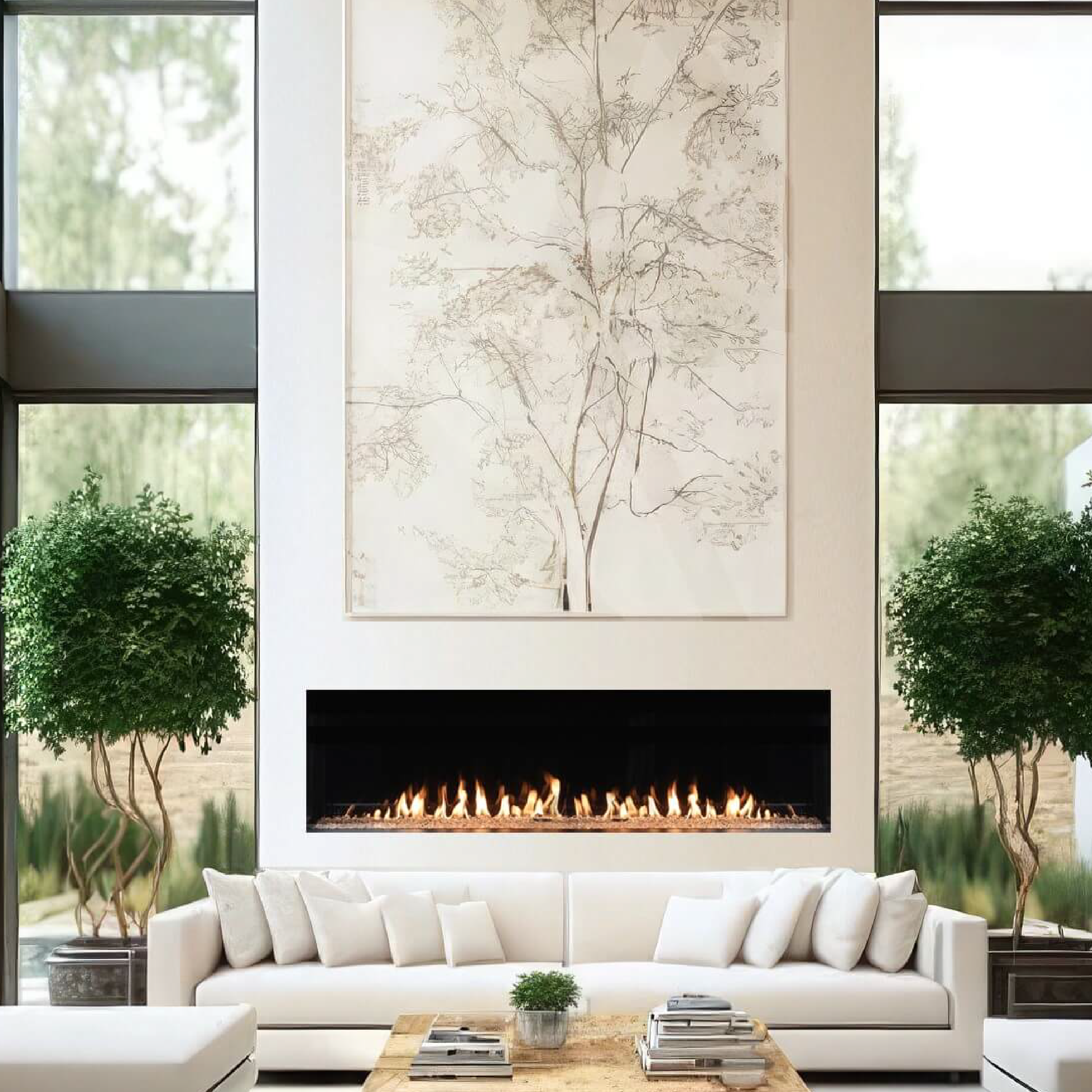 Front Facing 24" High Glass Height Fireplace