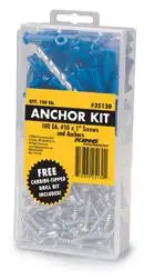 Drywall Anchor Kit of 100, w/drill bit