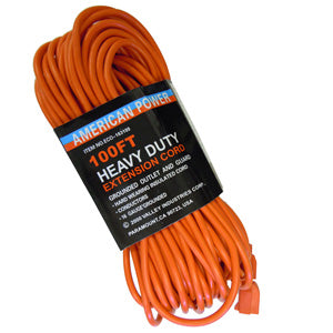 100 FT. 16/3 OUTDOOR EXTENSION CORD, ORANGE