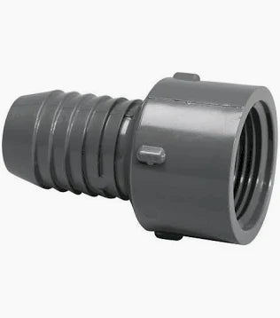 2-inch female pipe adapter with barbed end, dark gray, threaded fitting